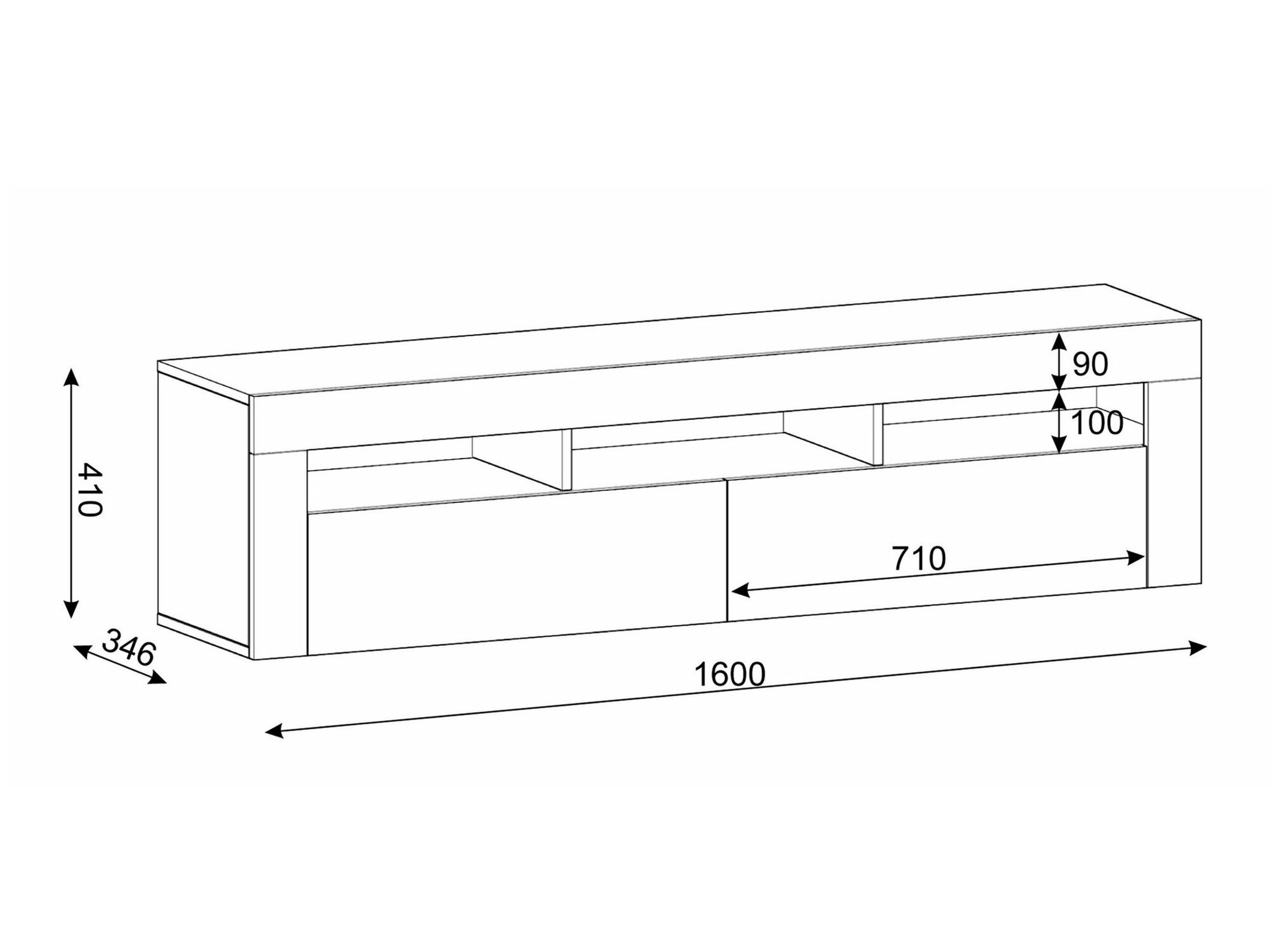 TV-alus Buffalo 149 (Must + Artisan tamm)