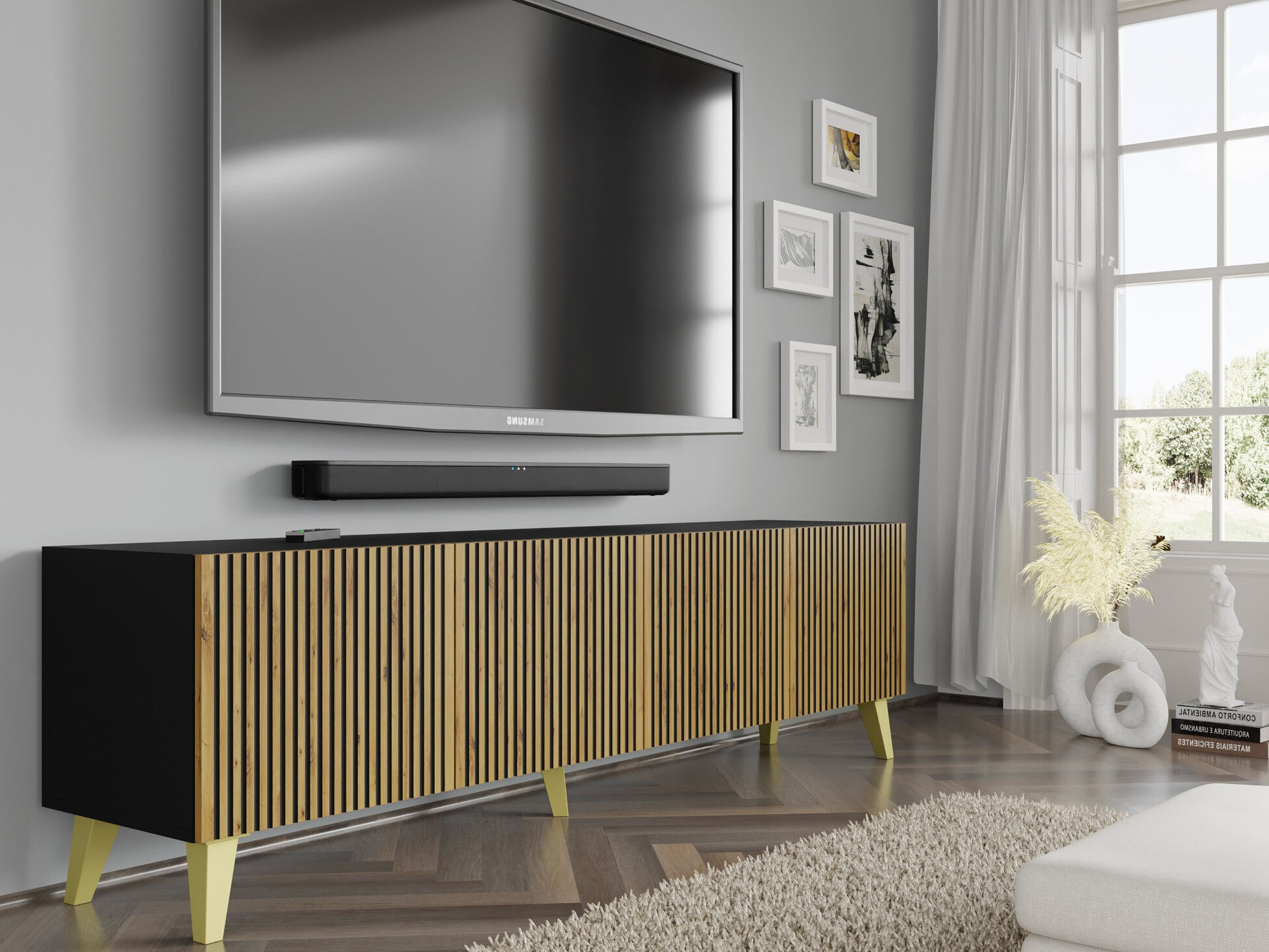 TV-alus Buffalo 152 (Artisan tamm + Must)