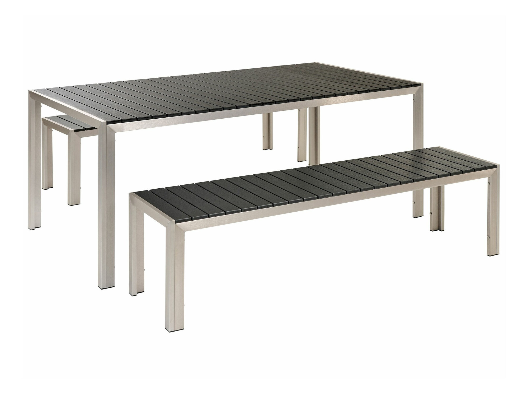 Laua ja toolide komplekt Berwyn 1895 (Must + Hõbedane)