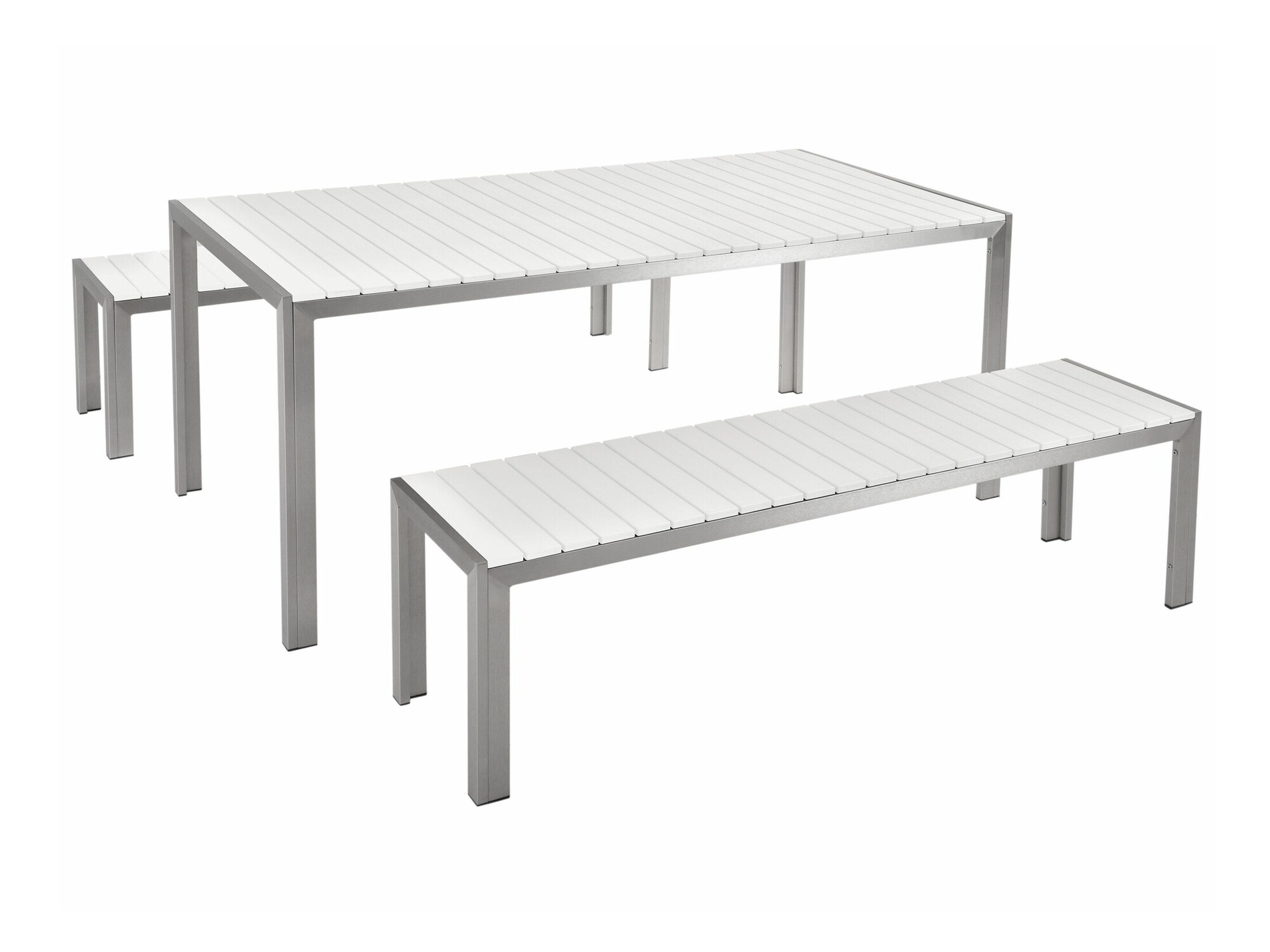 Laua ja toolide komplekt Berwyn 1895 (Valge + Hõbedane)