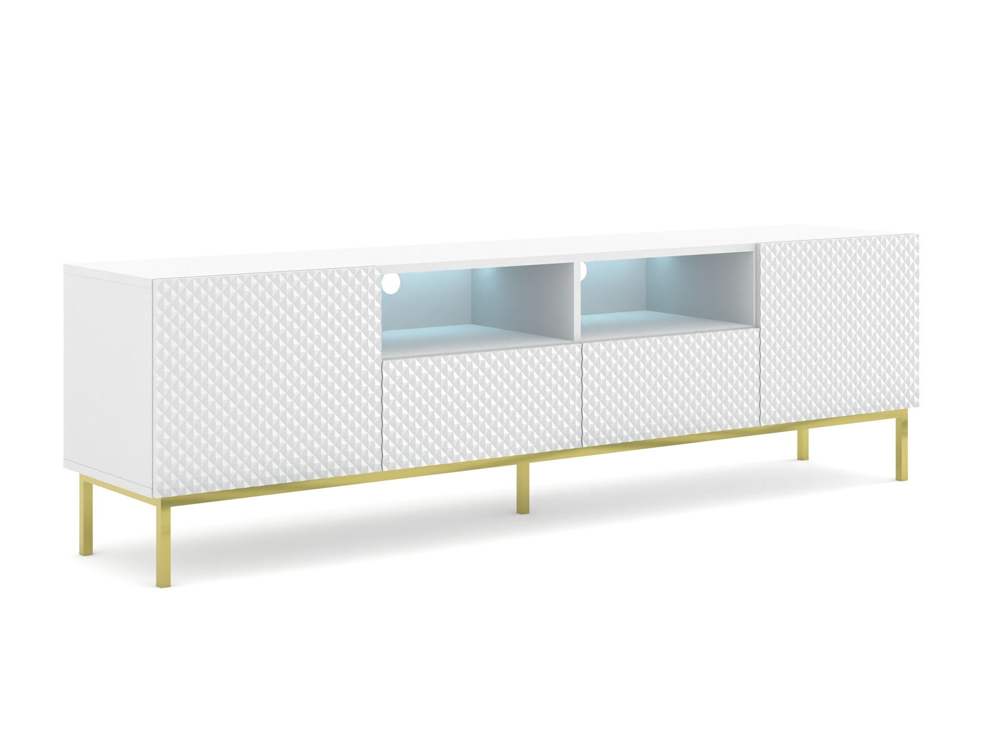 TV-alus Buffalo 158 (Valge + Läikiv valge)