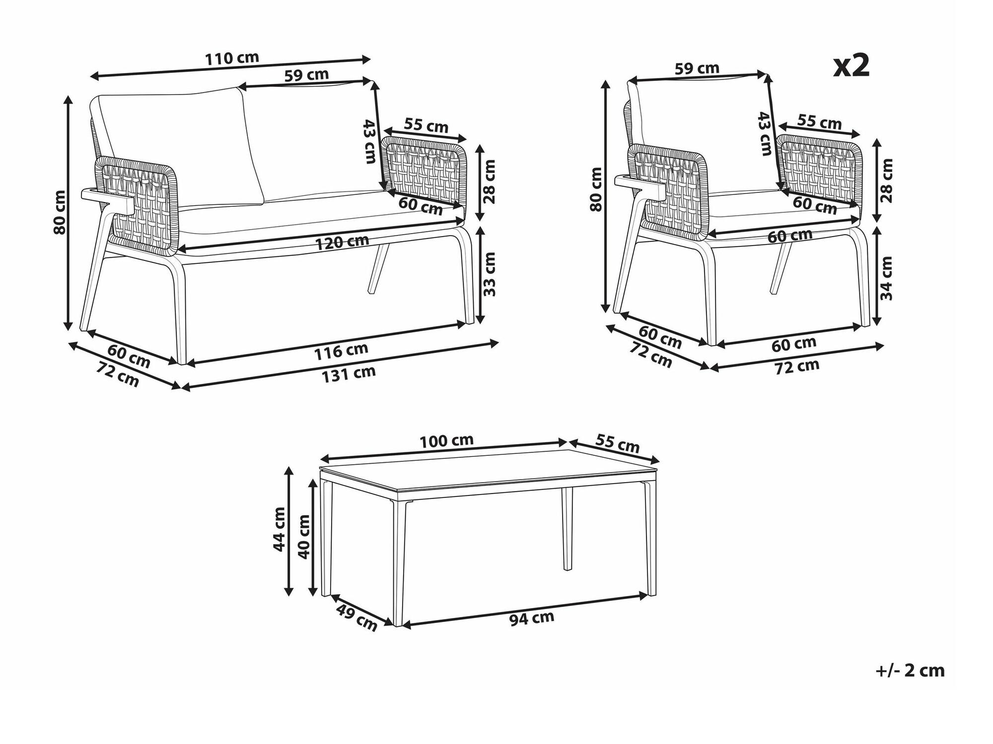 Aiamööblikomplekt Berwyn 1915