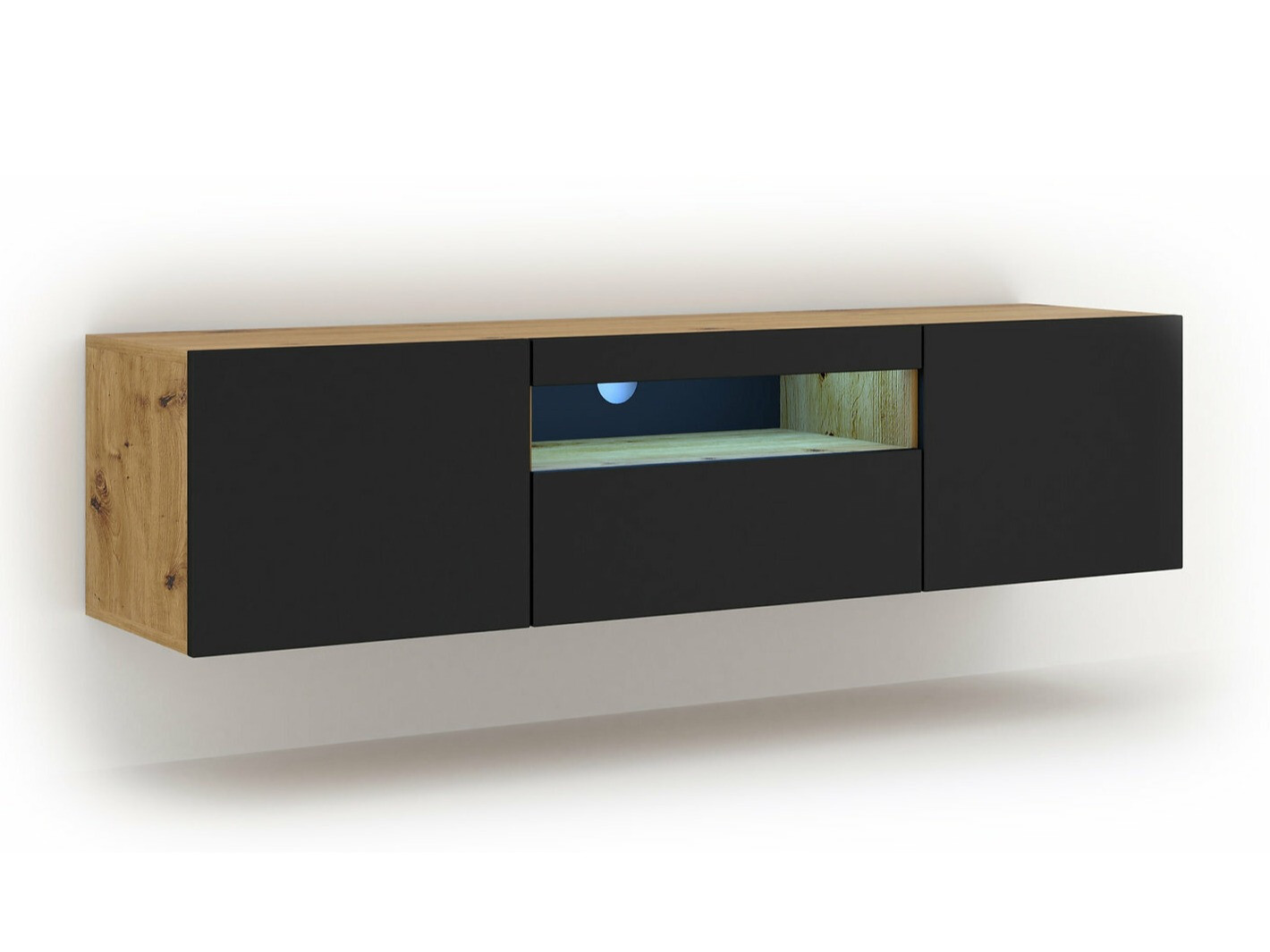 TV-alus Morteo 103 (Artisan tamm + Must)