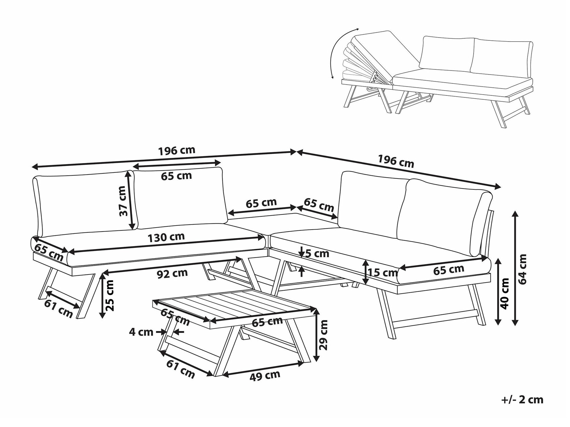 Aiamööblikomplekt Berwyn 1960 (Valge)