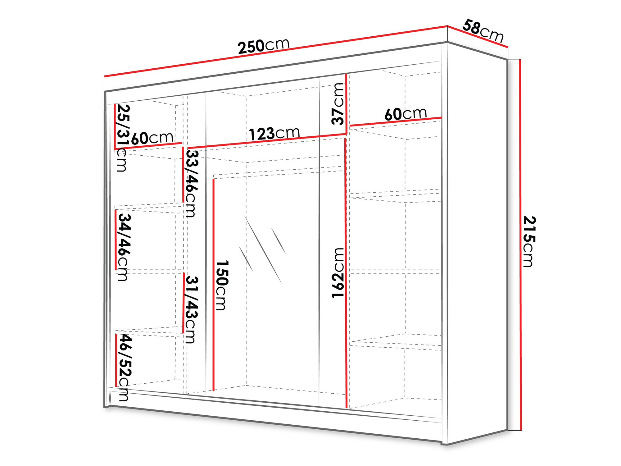 Riidekapp Closico Veltron II (Kašmiir)