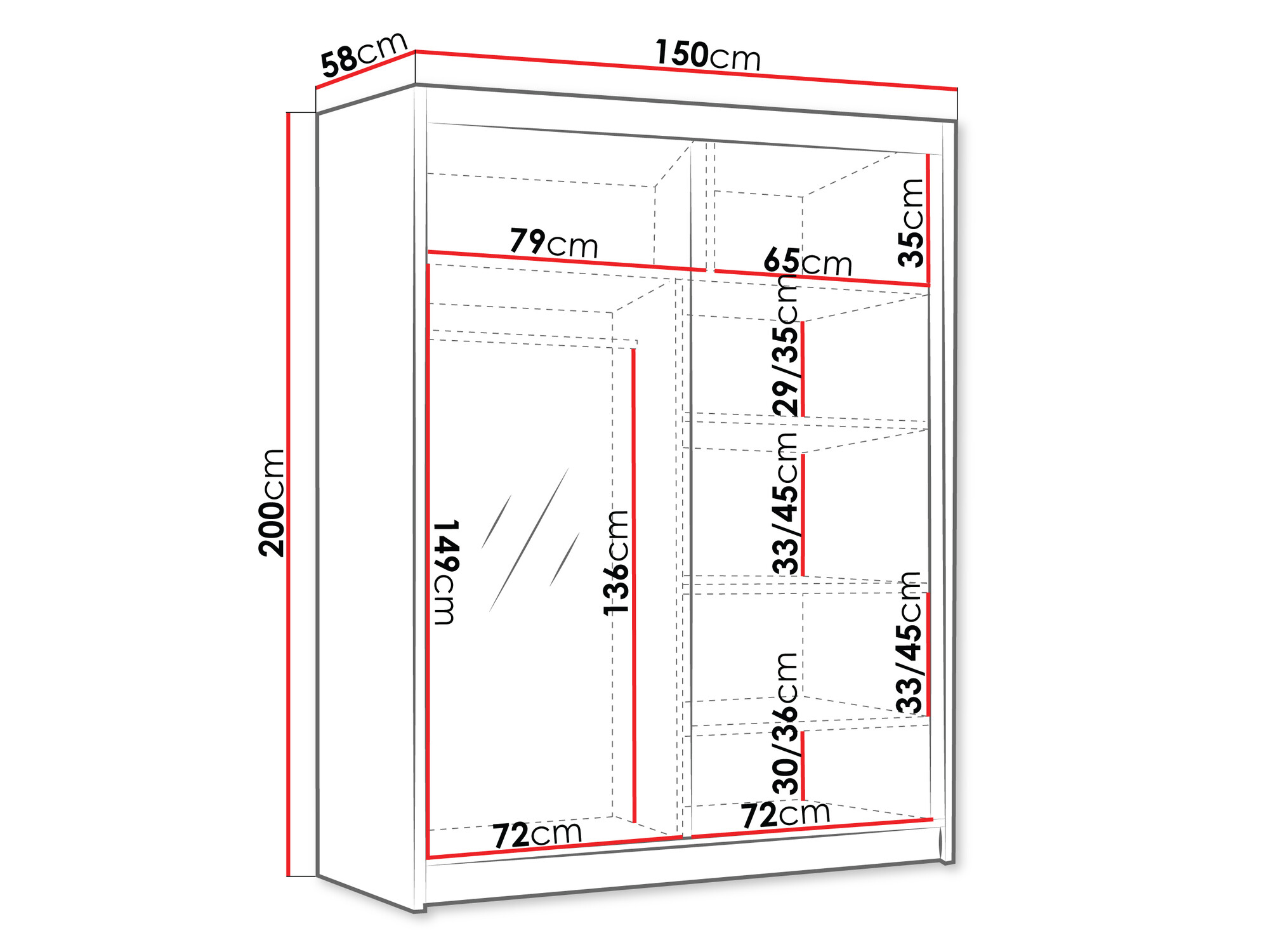 Riidekapp Closico 187 (Kašmiir)