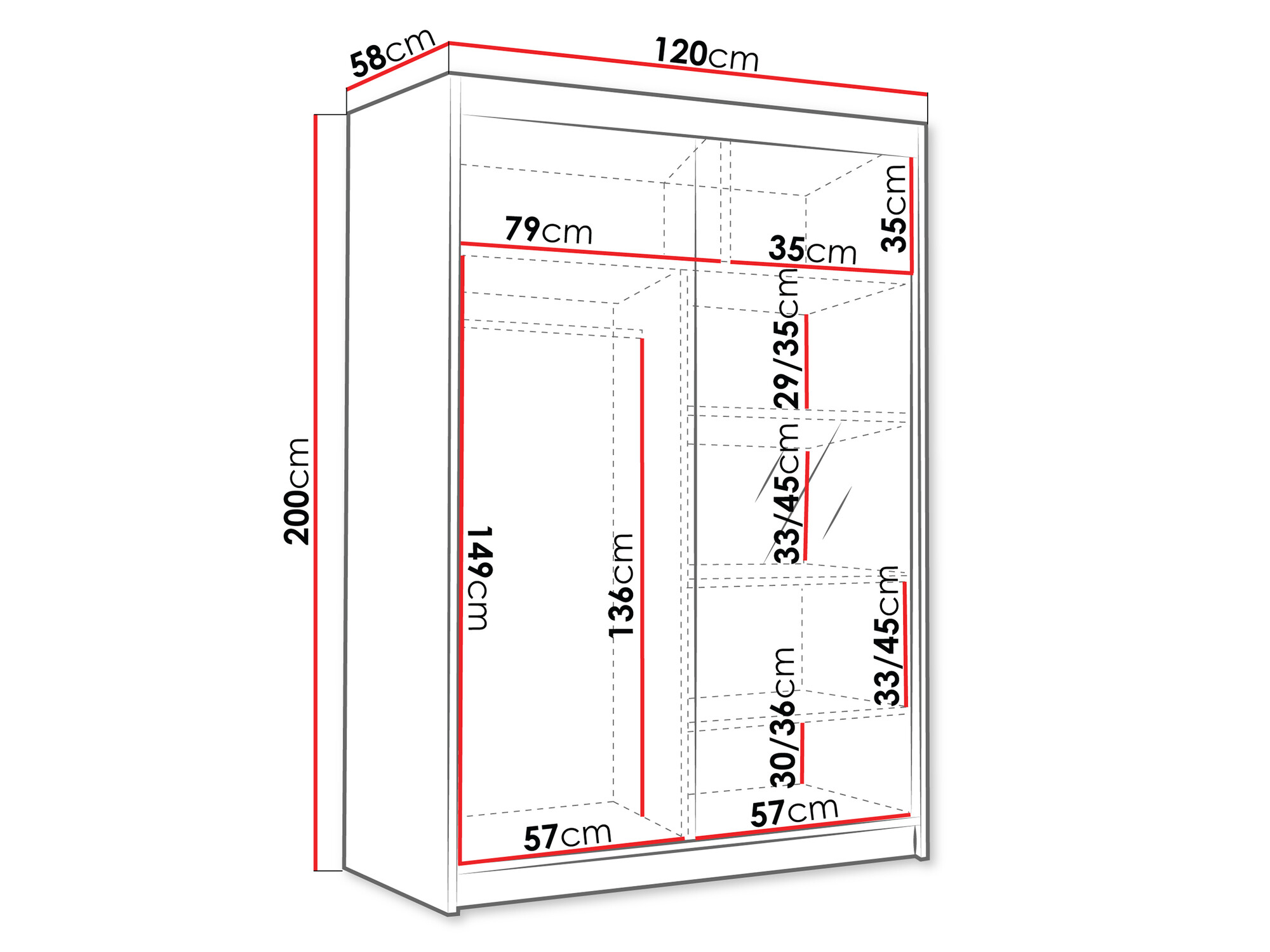 Riidekapp Closico Fornix III (Kašmiir)