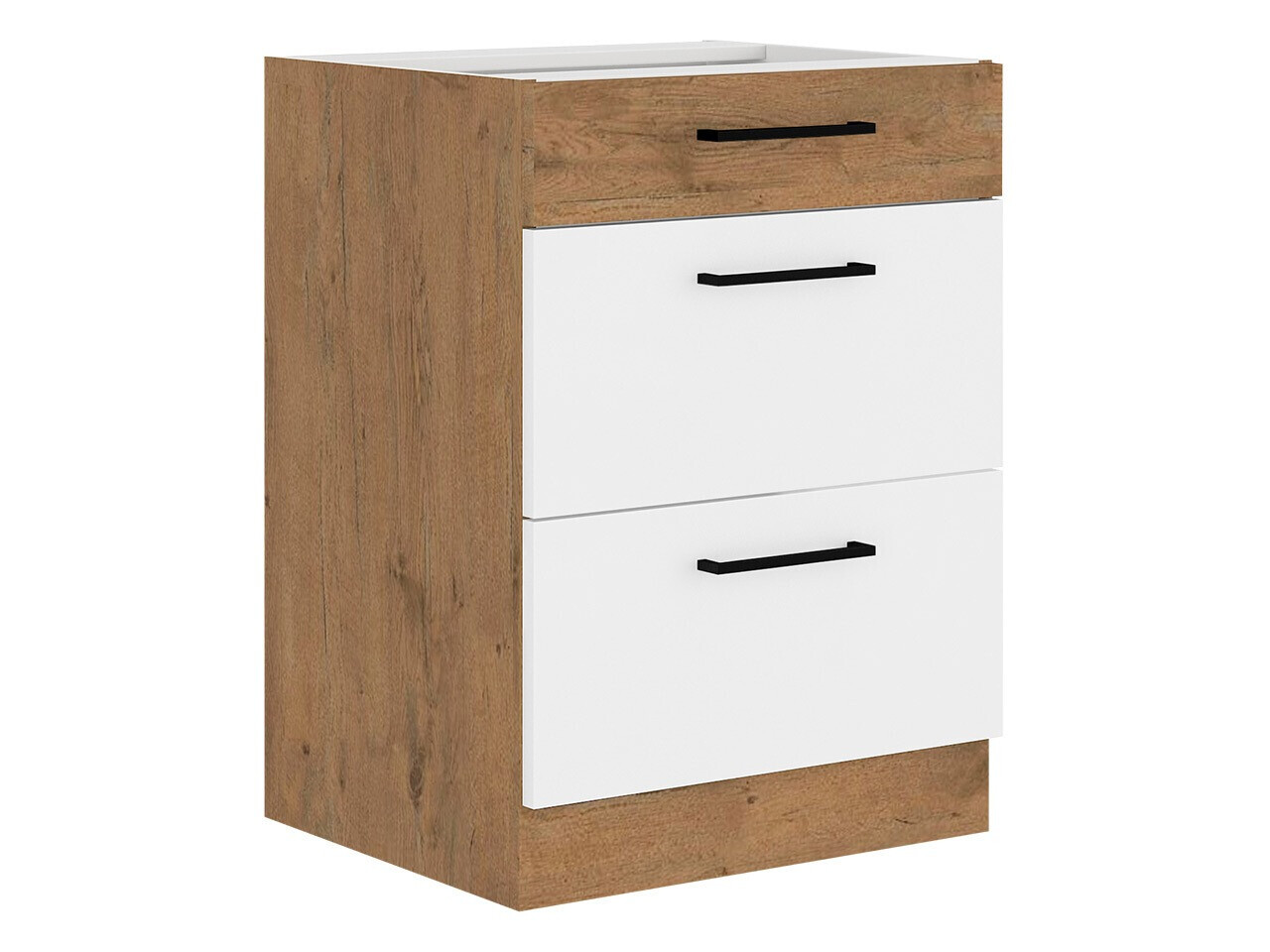 Sahtlitega moodulkapp Wood White 115