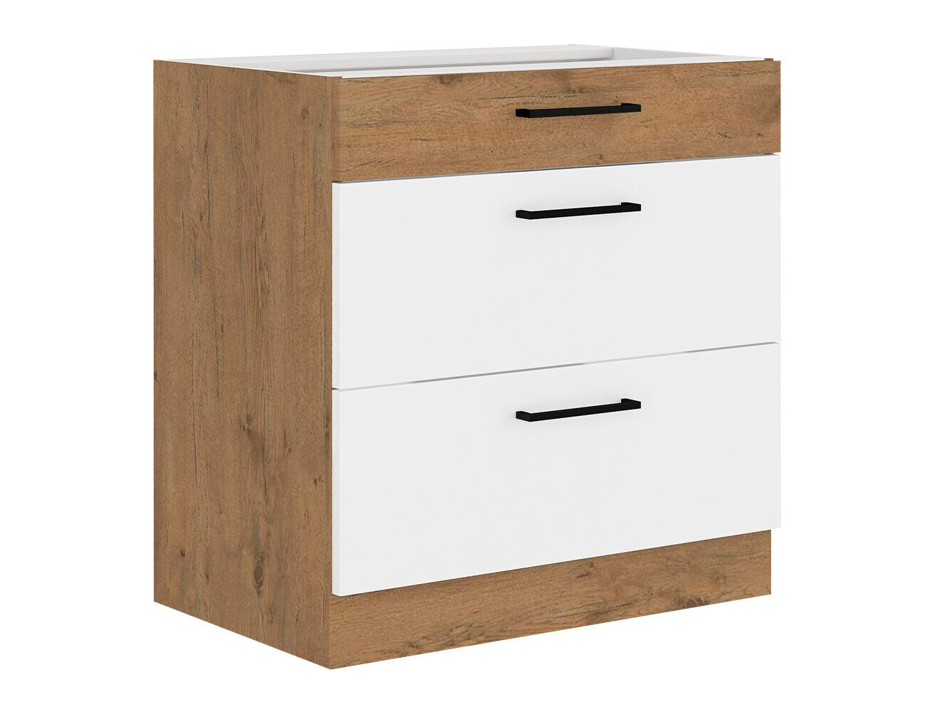 Sahtlitega moodulkapp Wood White 123