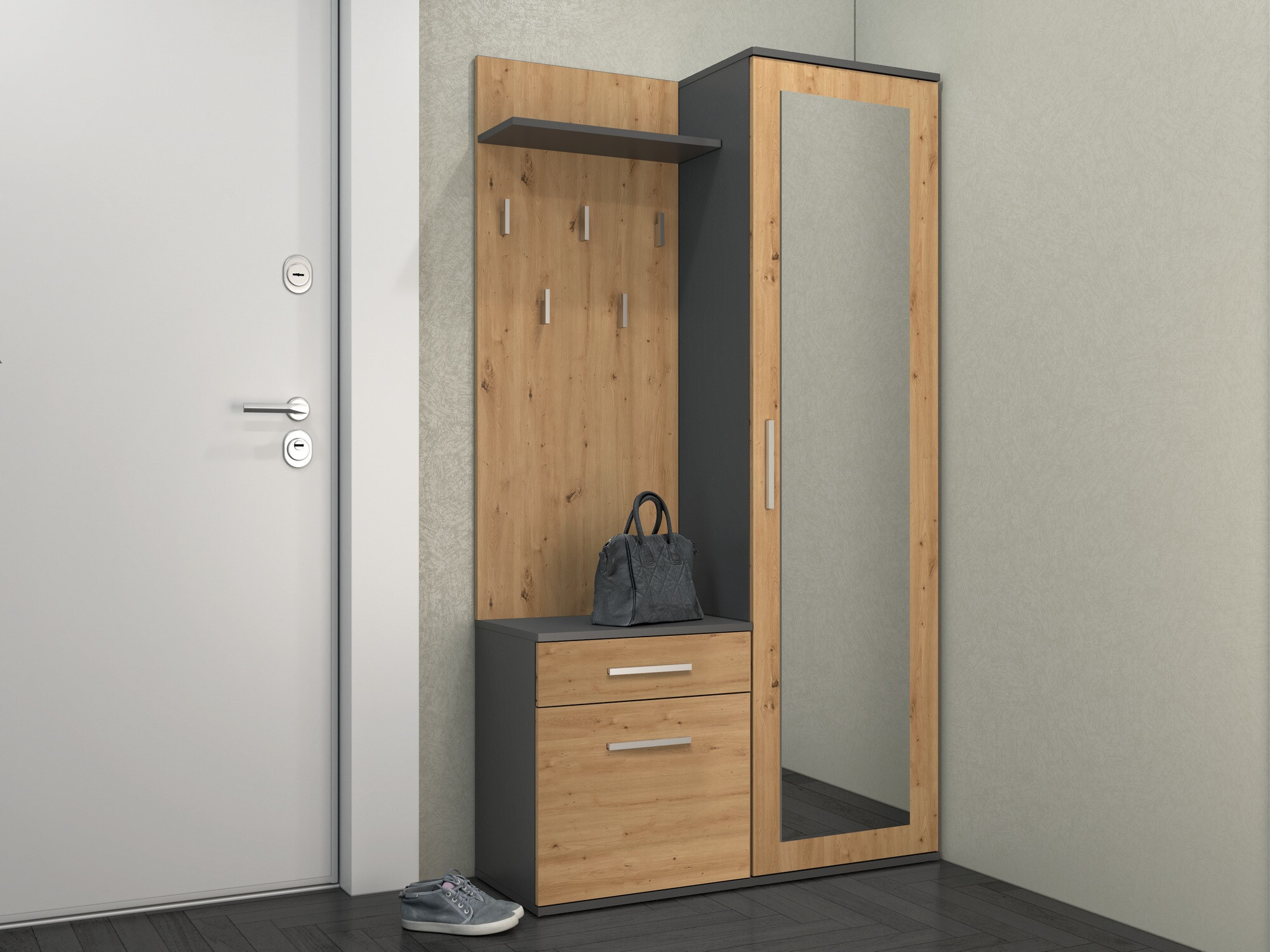 Esikukomplekt Mandeville 126 (Artisan tamm + Antratsiit)