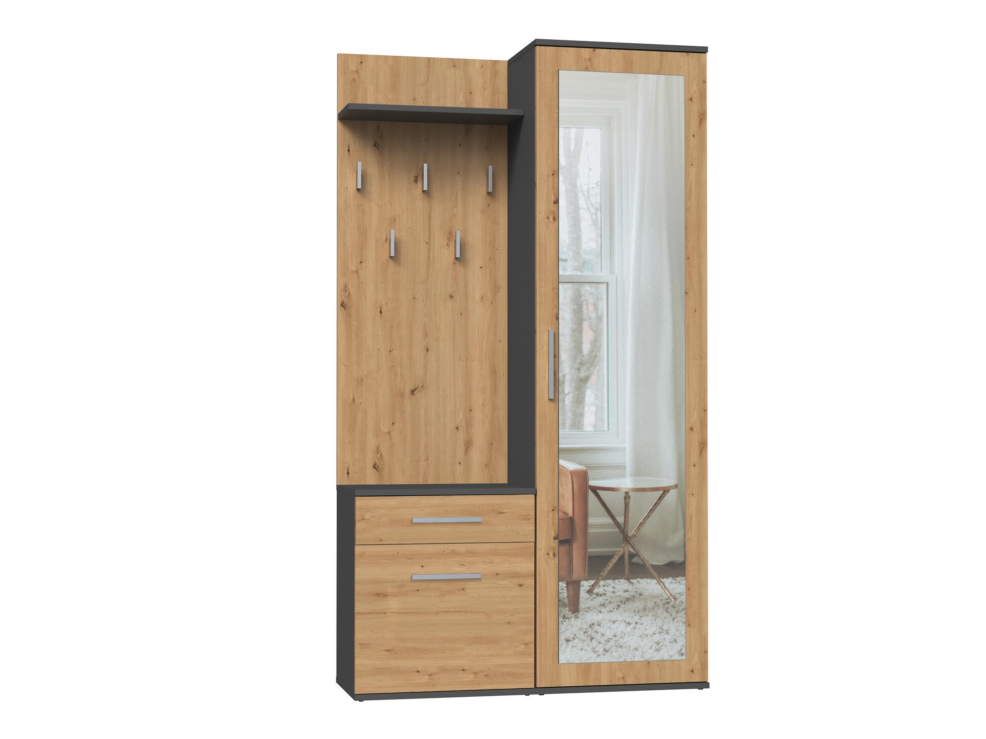 Esikukomplekt Mandeville 126 (Artisan tamm + Antratsiit)