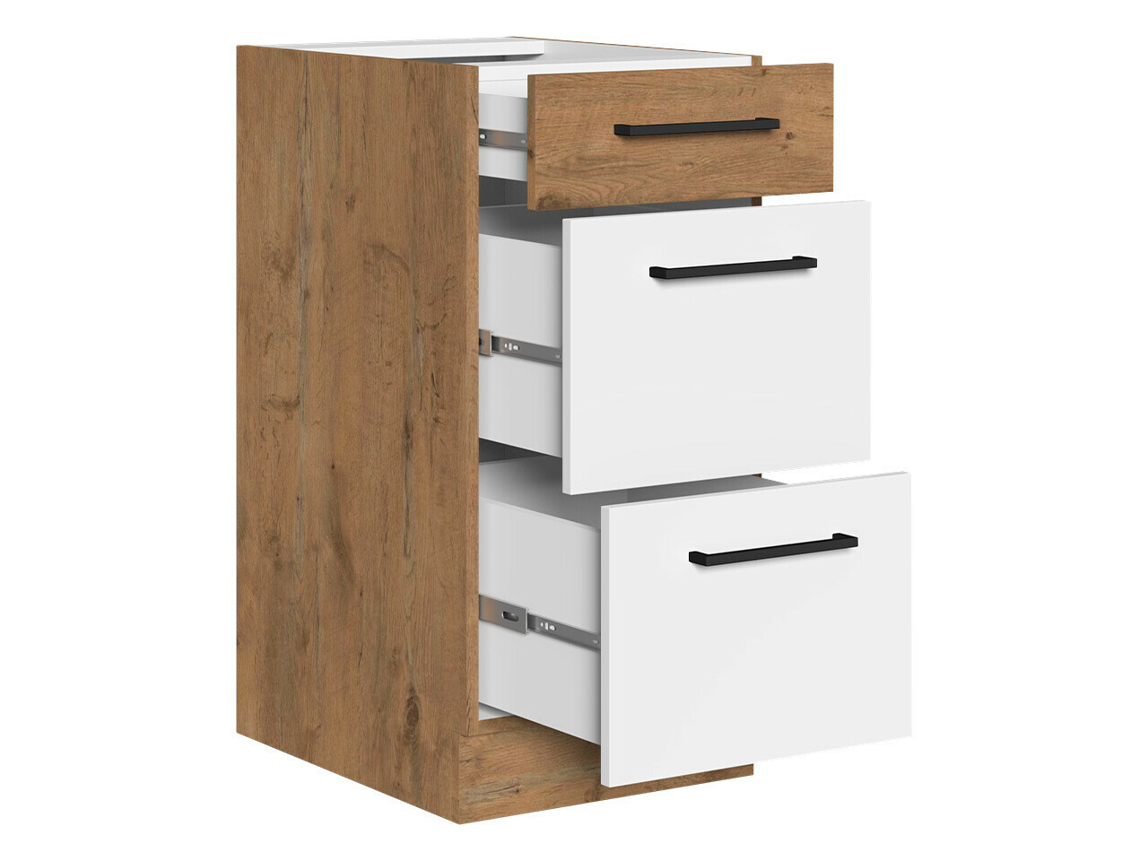 Sahtlitega moodulkapp Wood White 139