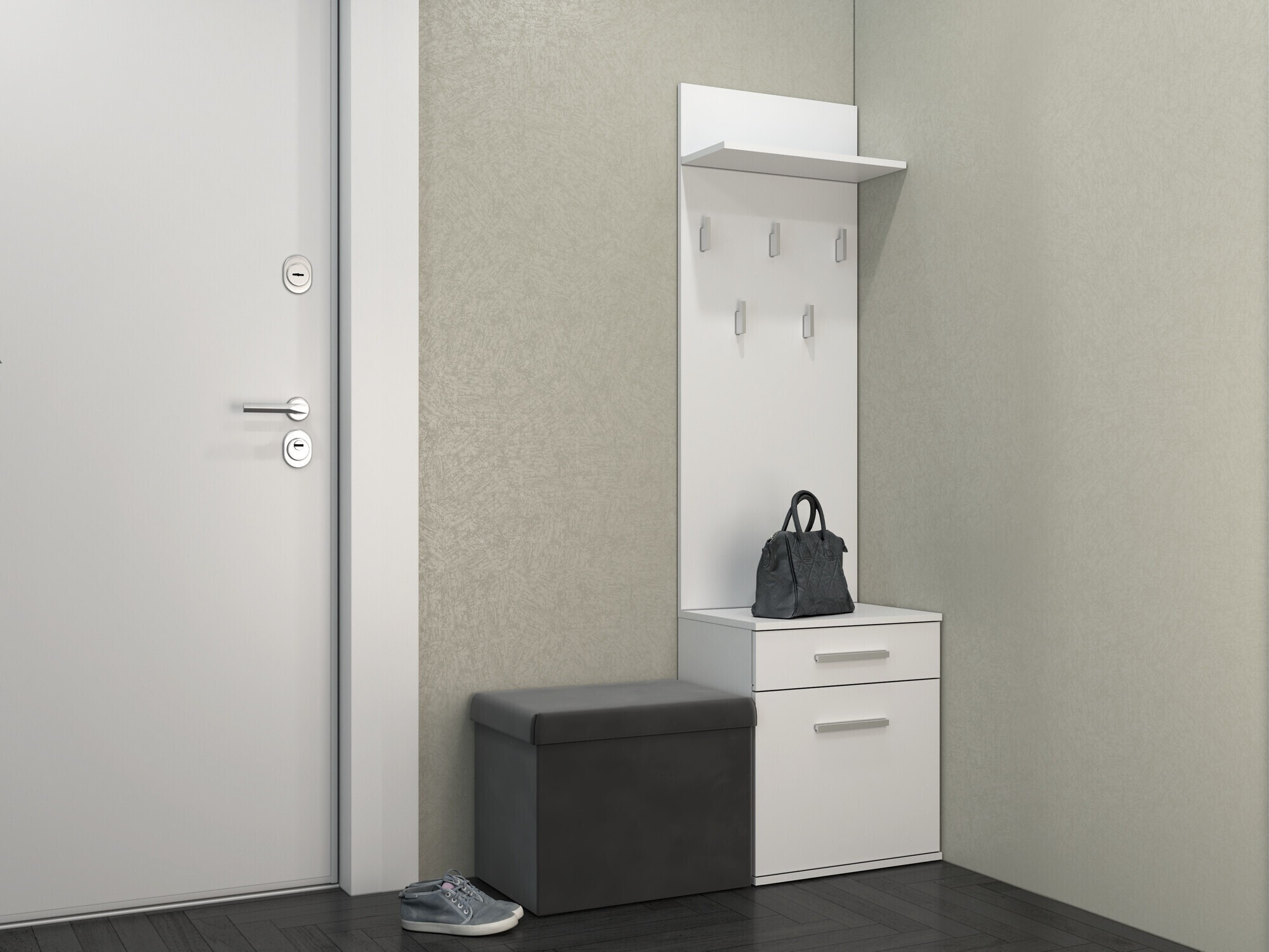 Esikukomplekt Mandeville 129 (Matt valge)