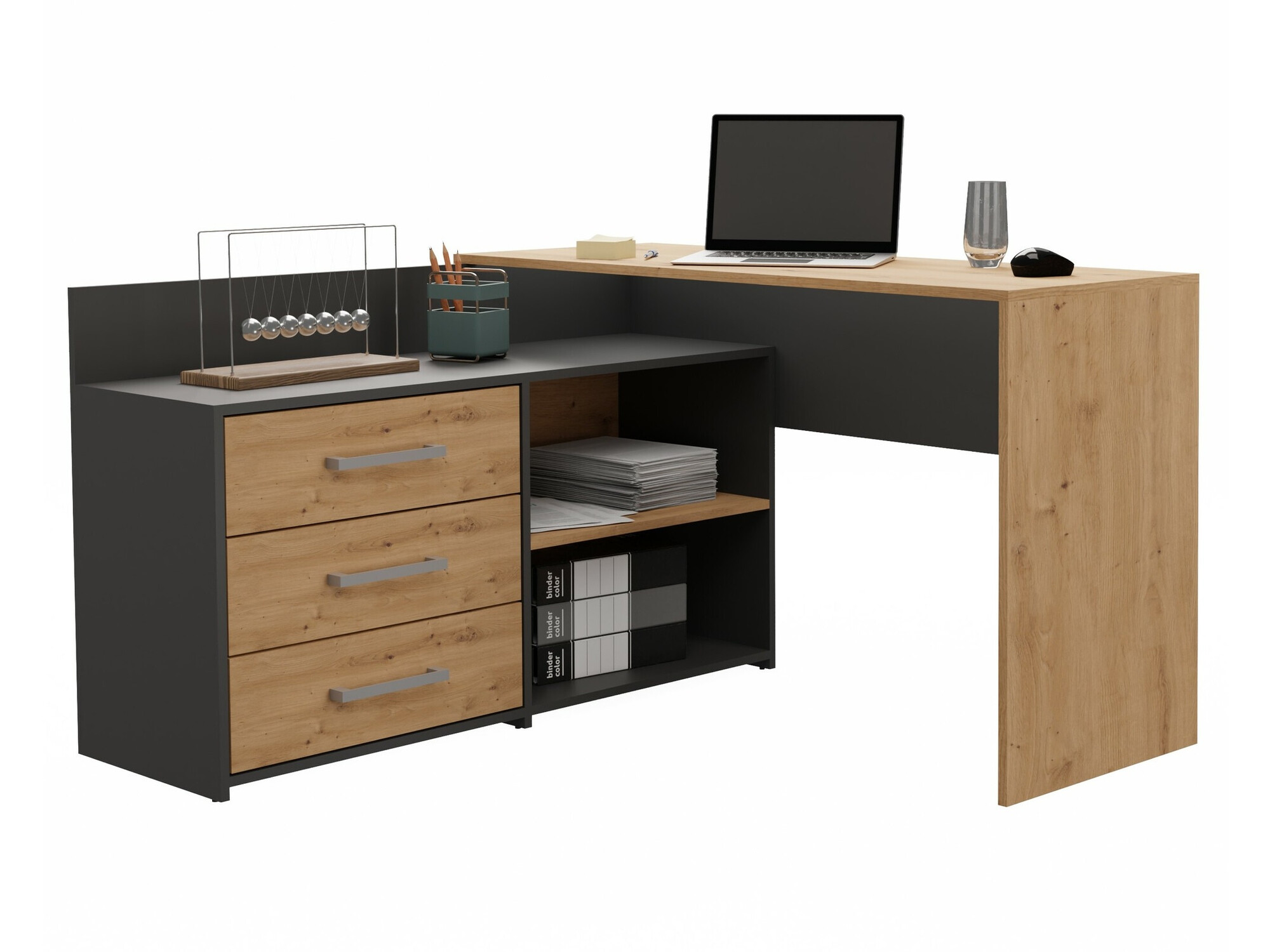 Kontori nurgalaud Mandeville 131 (Antratsiit + Artisan tamm)