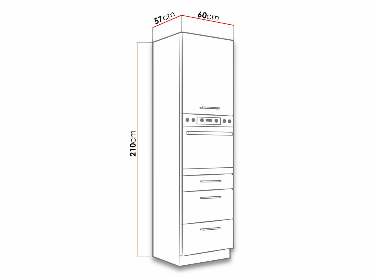 Moodulkapp sisseehitatud seadmete jaoks Wood Dark 122