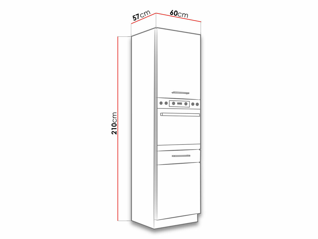 Moodulkapp sisseehitatud seadmete jaoks Wood Dark 123
