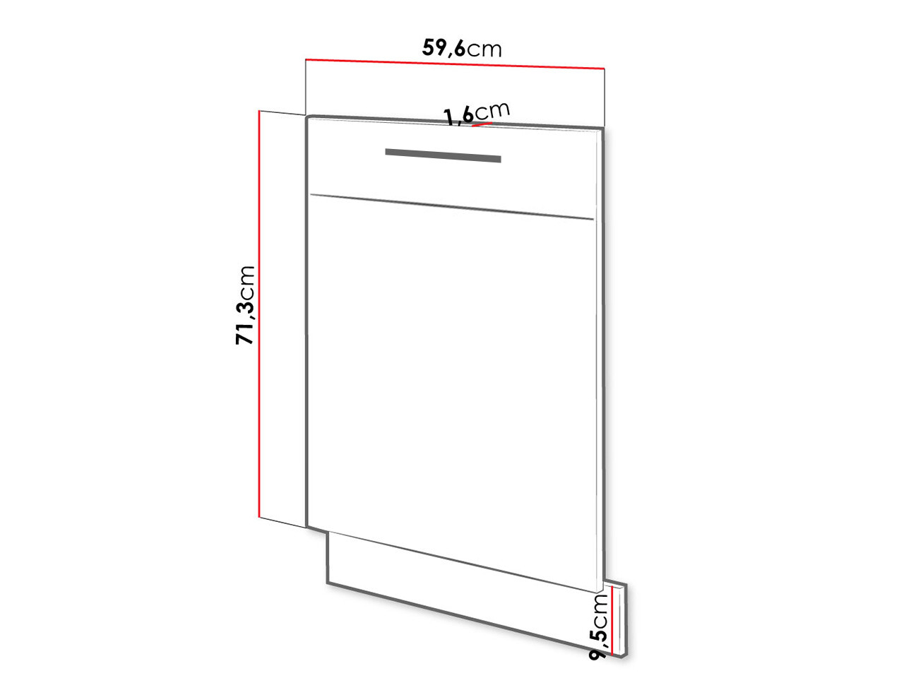 Nõudepesumasina uks Wood Dark 114