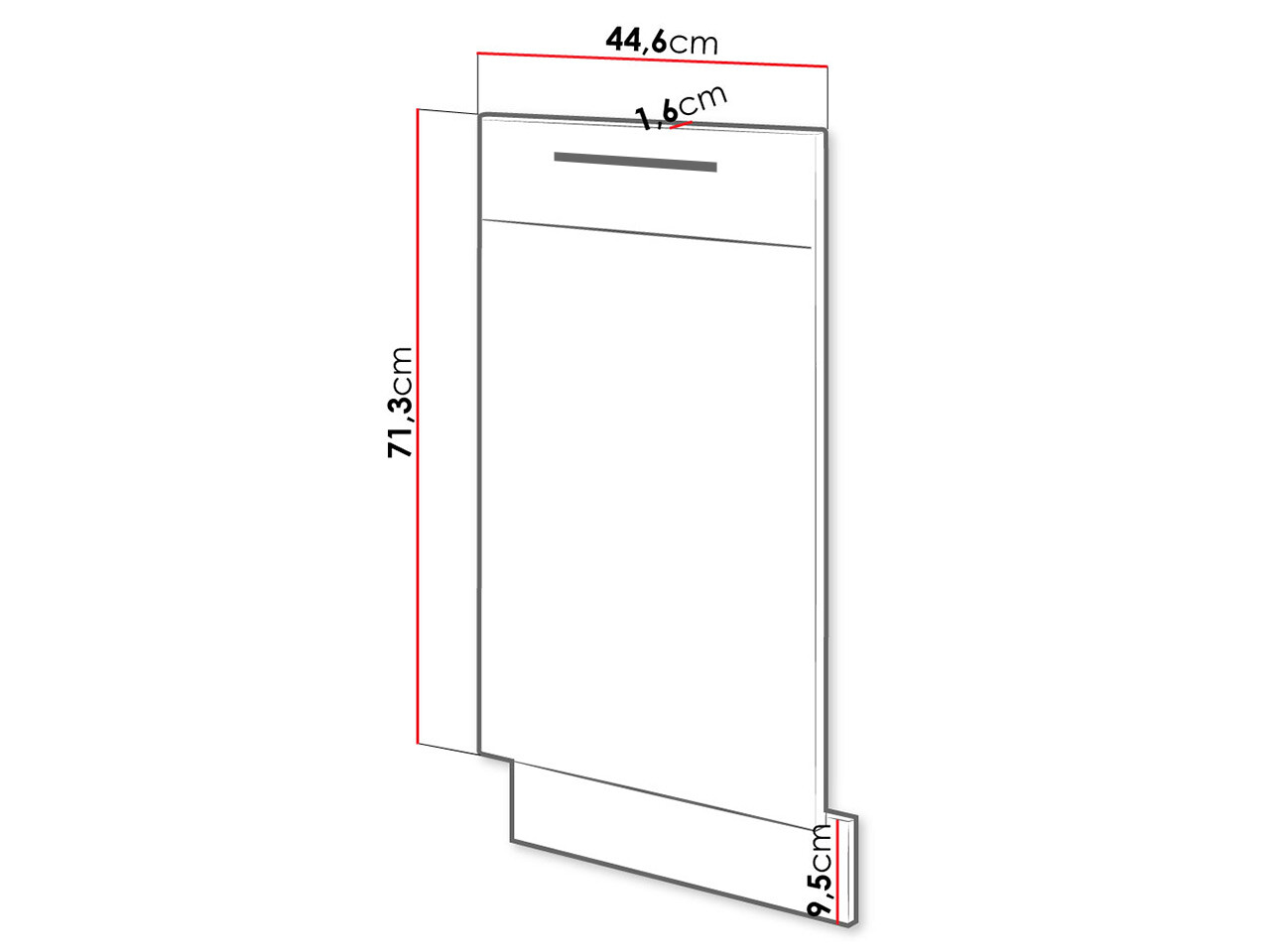 Nõudepesumasina uks Wood Dark 115
