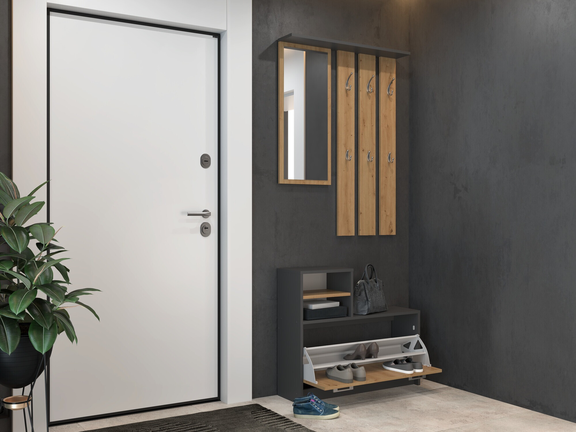 Esikukomplekt Mandeville 144 (Artisan tamm + Antratsiit)