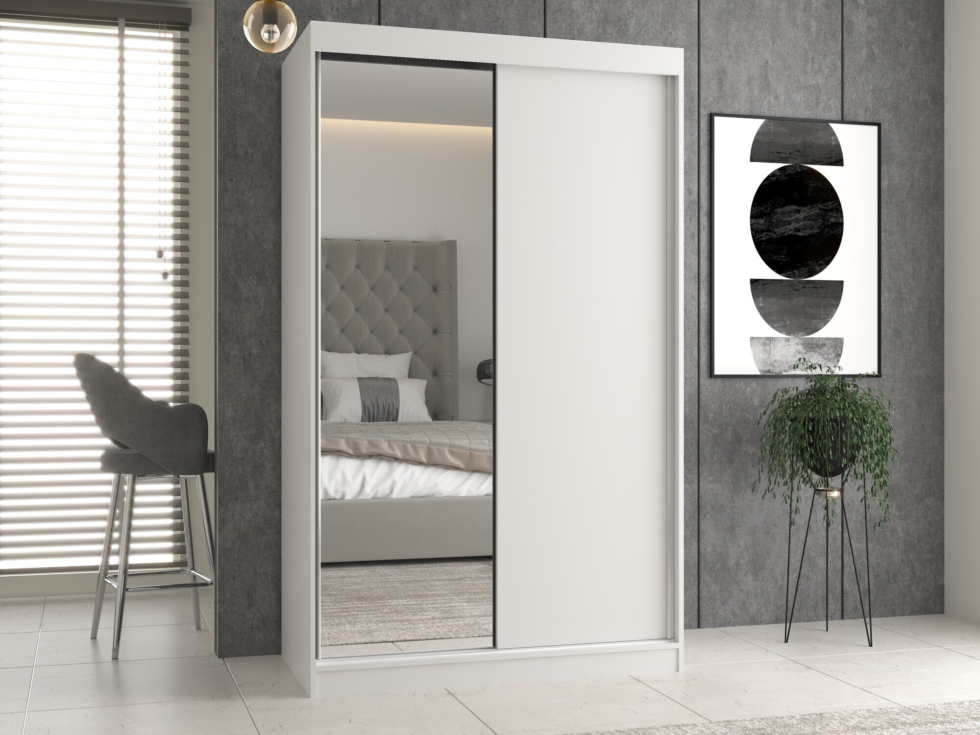 Riidekapp Mandeville 155 (Valge)