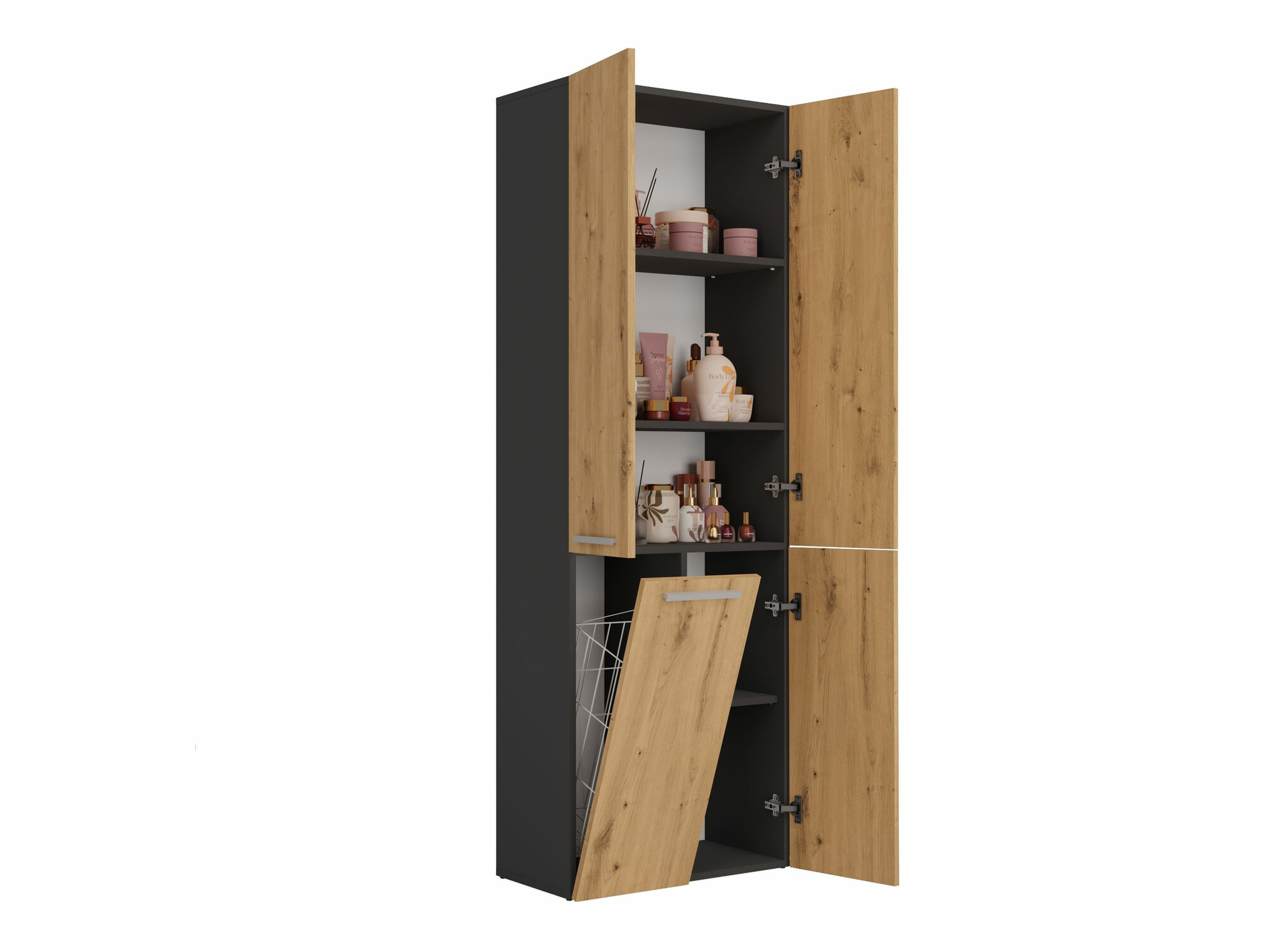 Vannitoa põrandakapp Nolmaru 100 (Antratsiit + Artisan tamm)