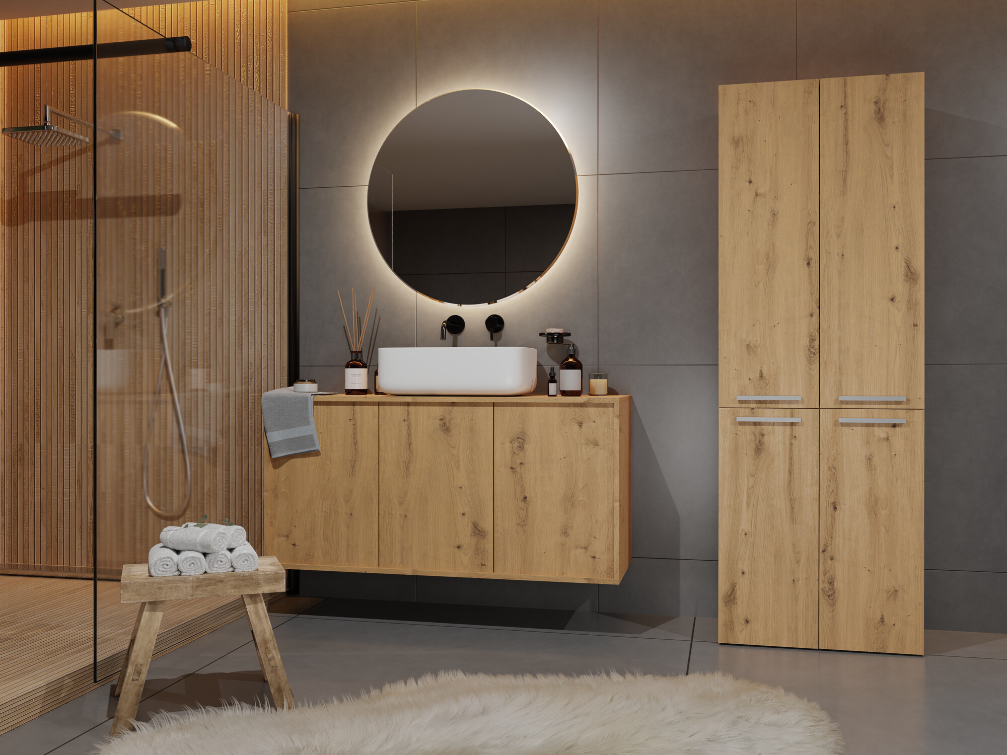 Vannitoa põrandakapp Nolmaru 100 (Artisan tamm)