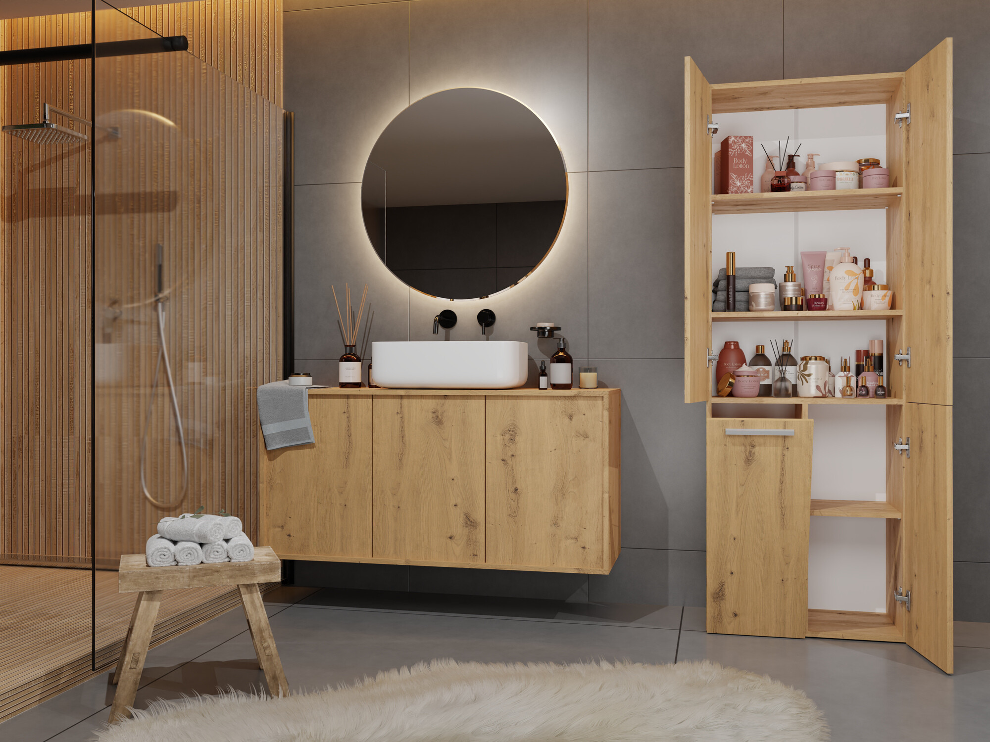 Vannitoa põrandakapp Nolmaru 100 (Artisan tamm)