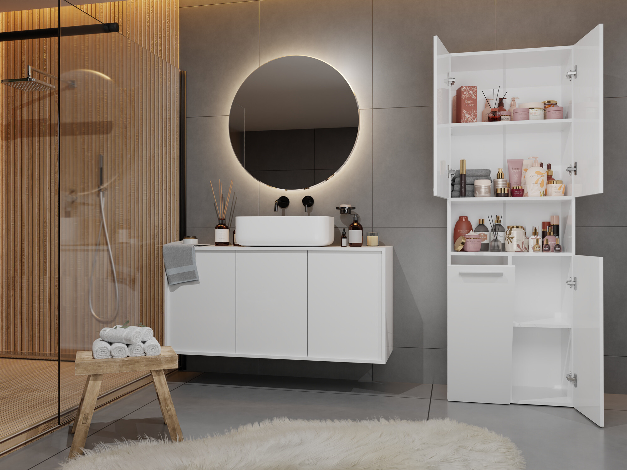 Vannitoa põrandakapp Nolmaru 101 (Valge)