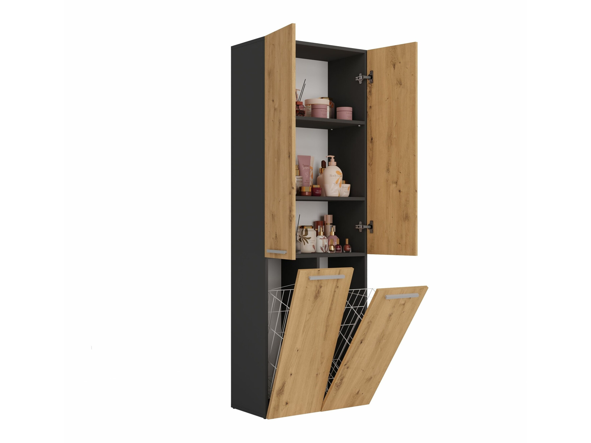 Vannitoa põrandakapp Nolmaru 102 (Antratsiit + Artisan tamm)