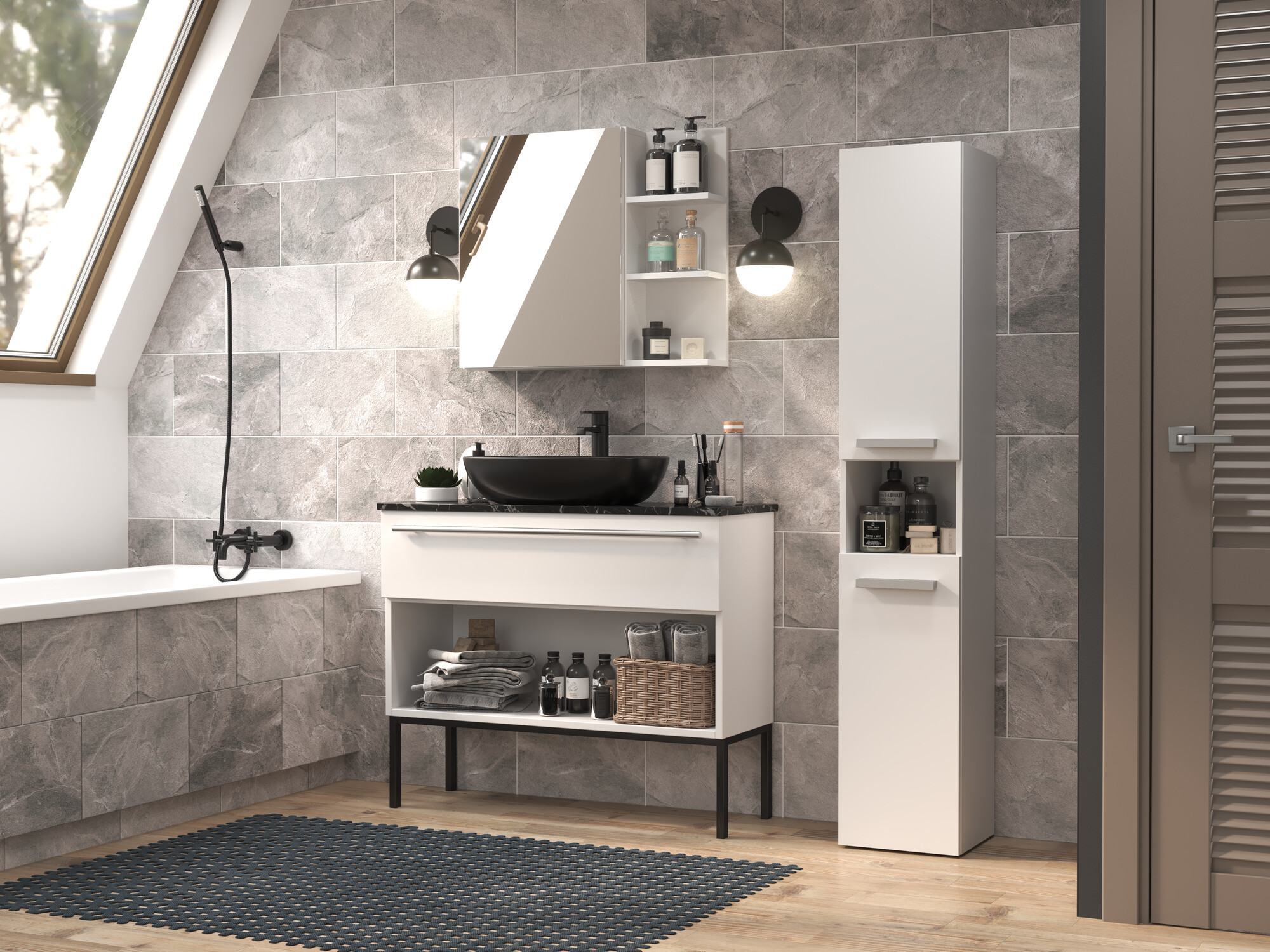 Vannitoa põrandakapp Nolmaru 104 (Valge)