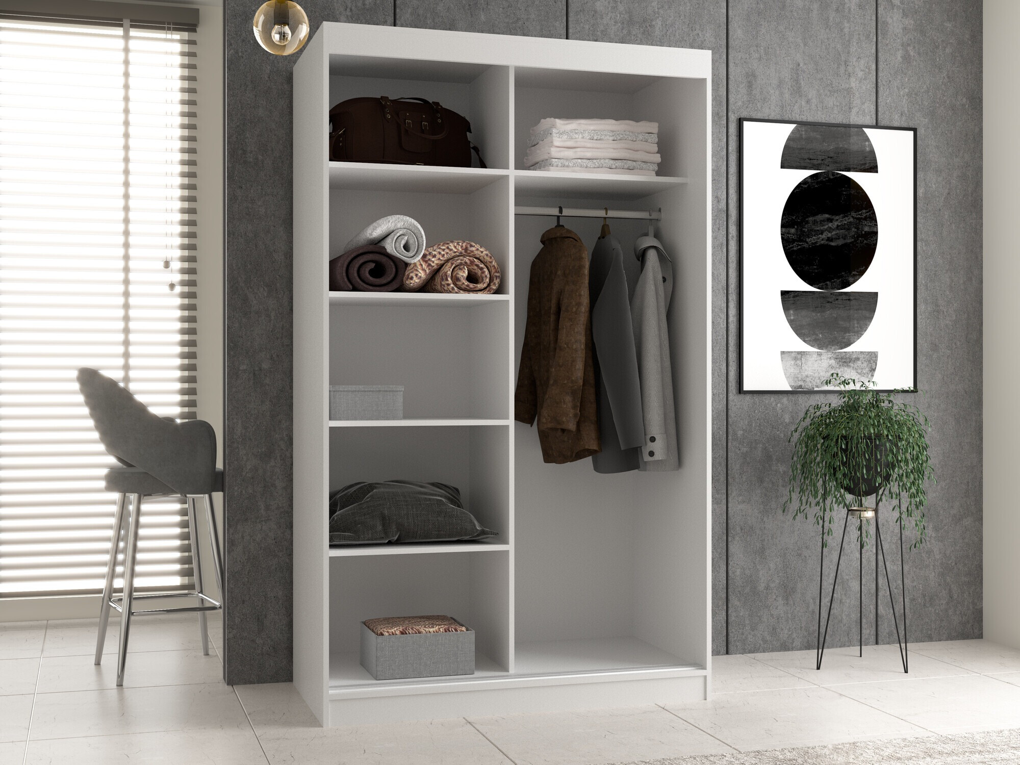 Riidekapp Mandeville 164 (Valge)