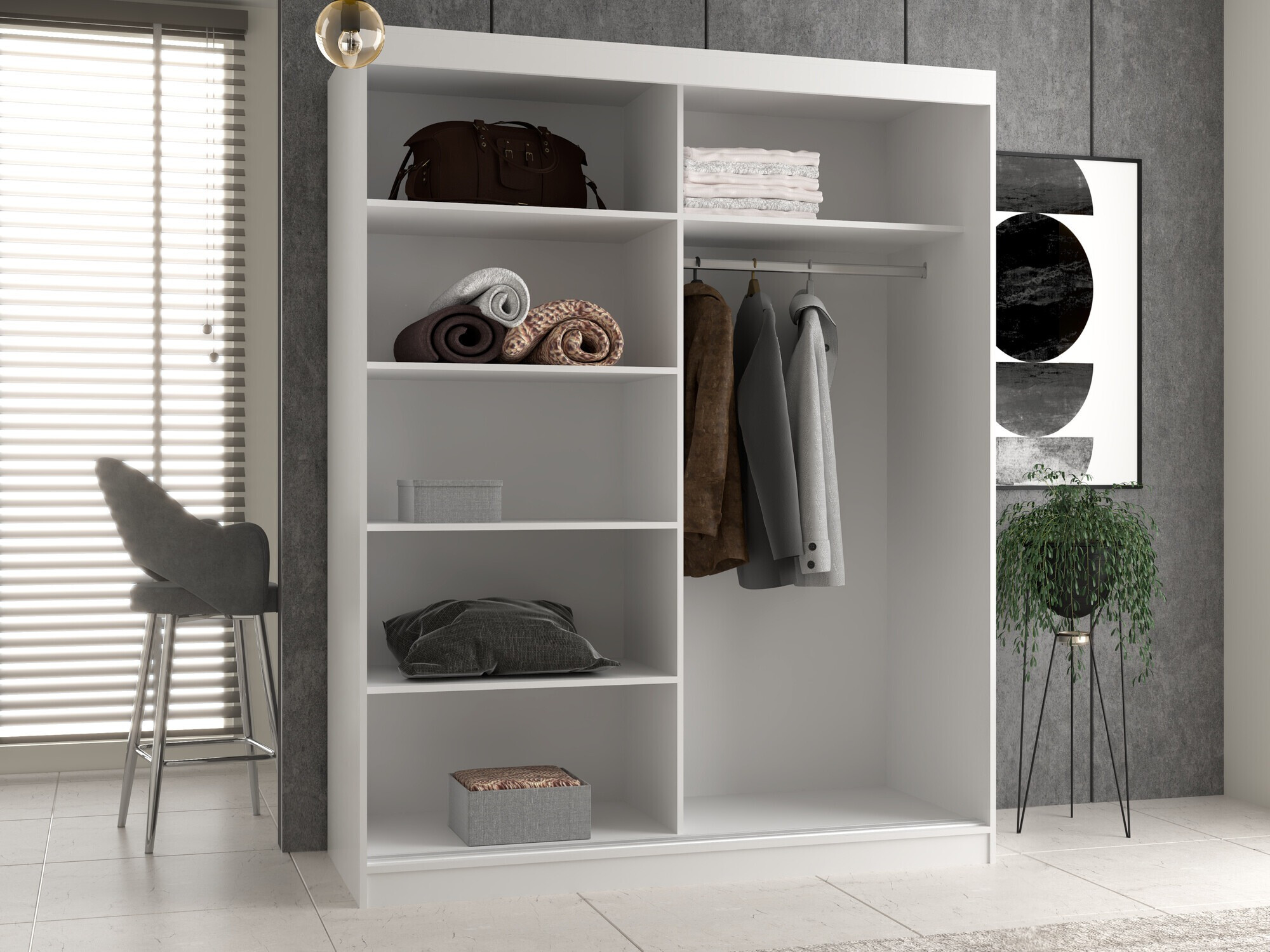 Riidekapp Mandeville 167 (Valge)