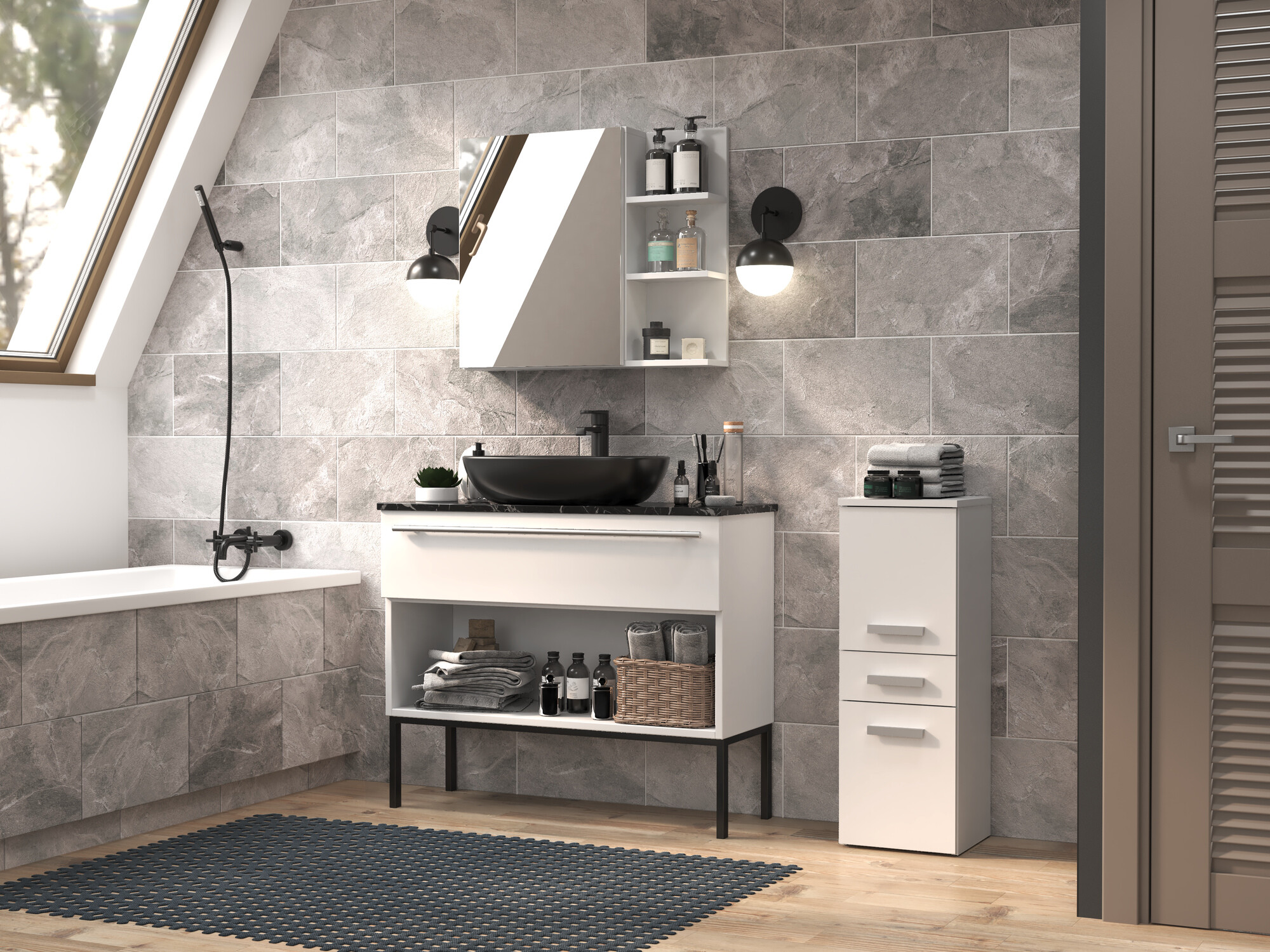 Vannitoa põrandakapp Nolmaru 108 (Valge)