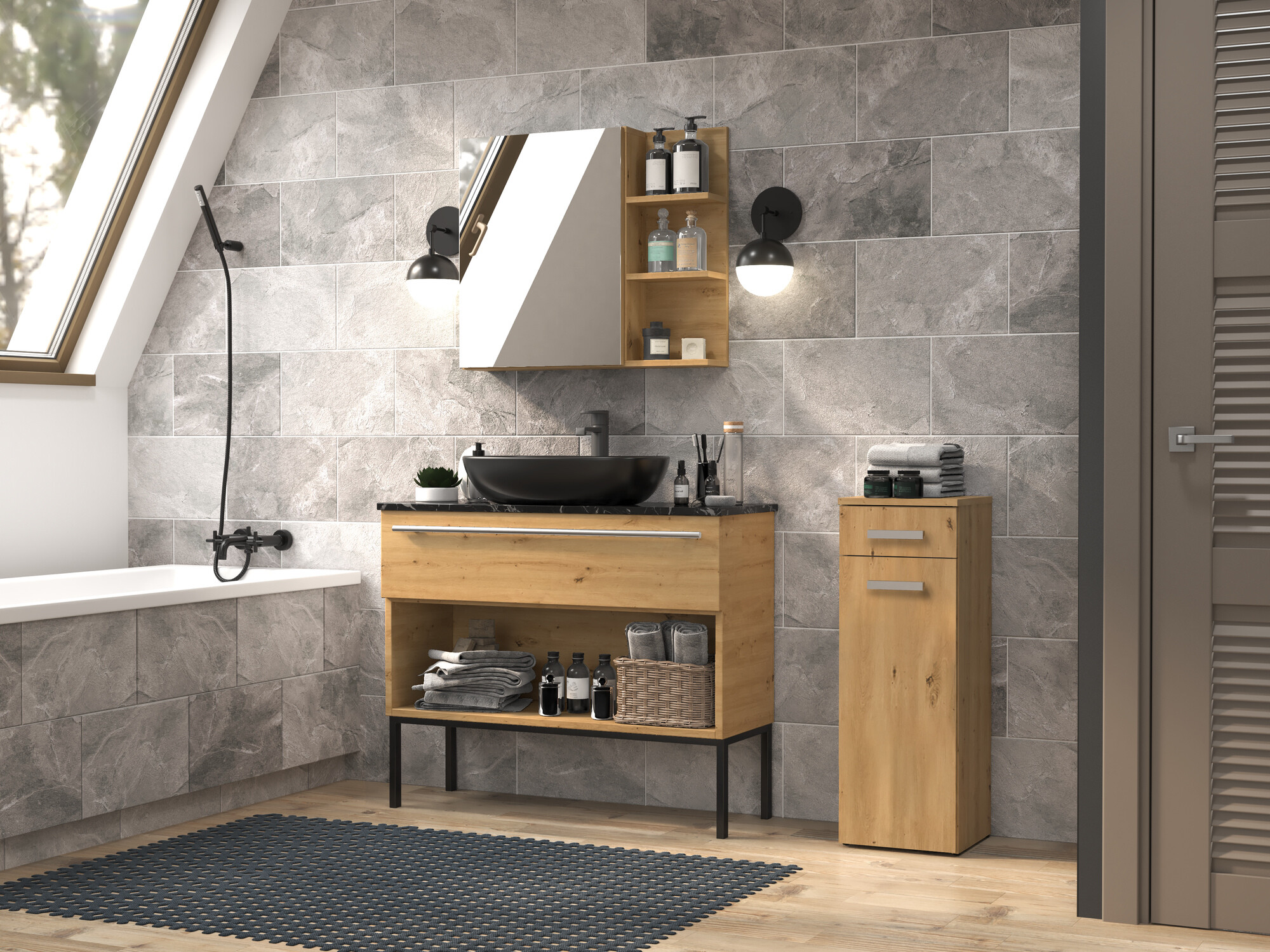 Vannitoa põrandakapp Nolmaru 109 (Artisan tamm)