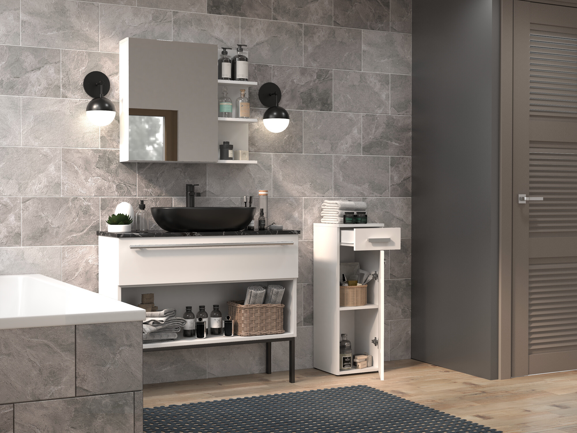 Vannitoa põrandakapp Nolmaru 109 (Valge)