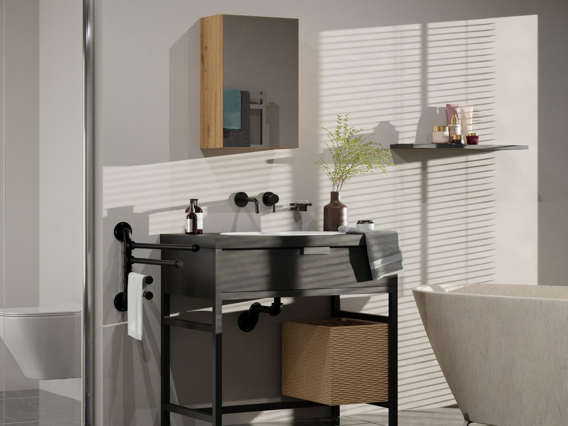 Vannitoa peegelkapid Balelbo 100 (Artisan tamm)