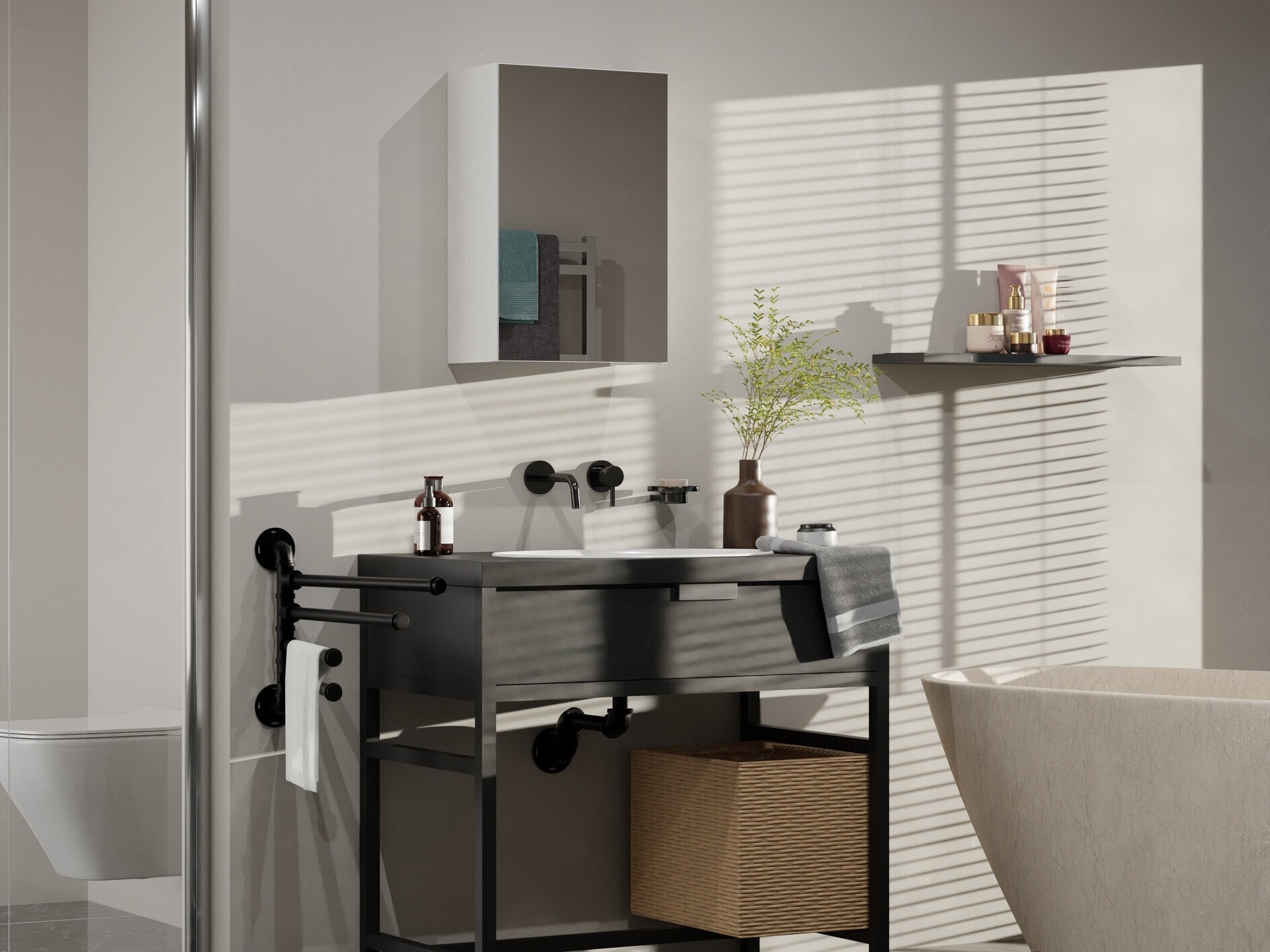 Vannitoa peegelkapid Balelbo 100 (Valge)