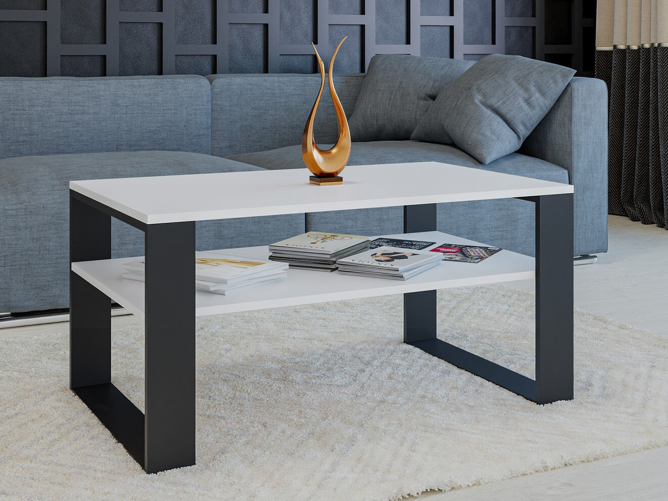 Diivanilaud Mandeville 208 (Valge + Must)