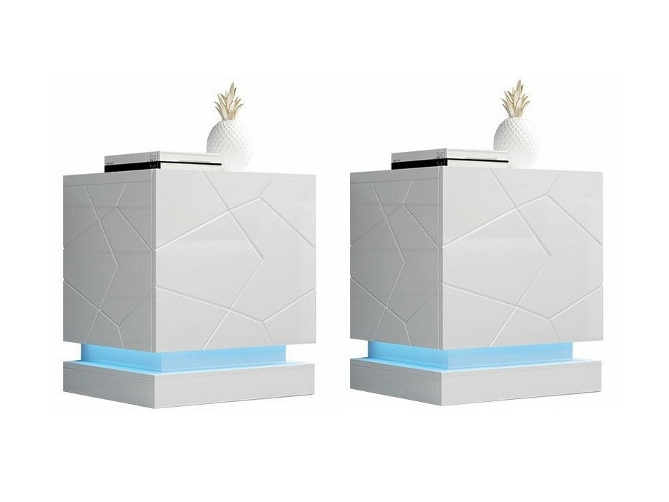 Öökappide komplekt Linar (Valge + Läikiv valge)