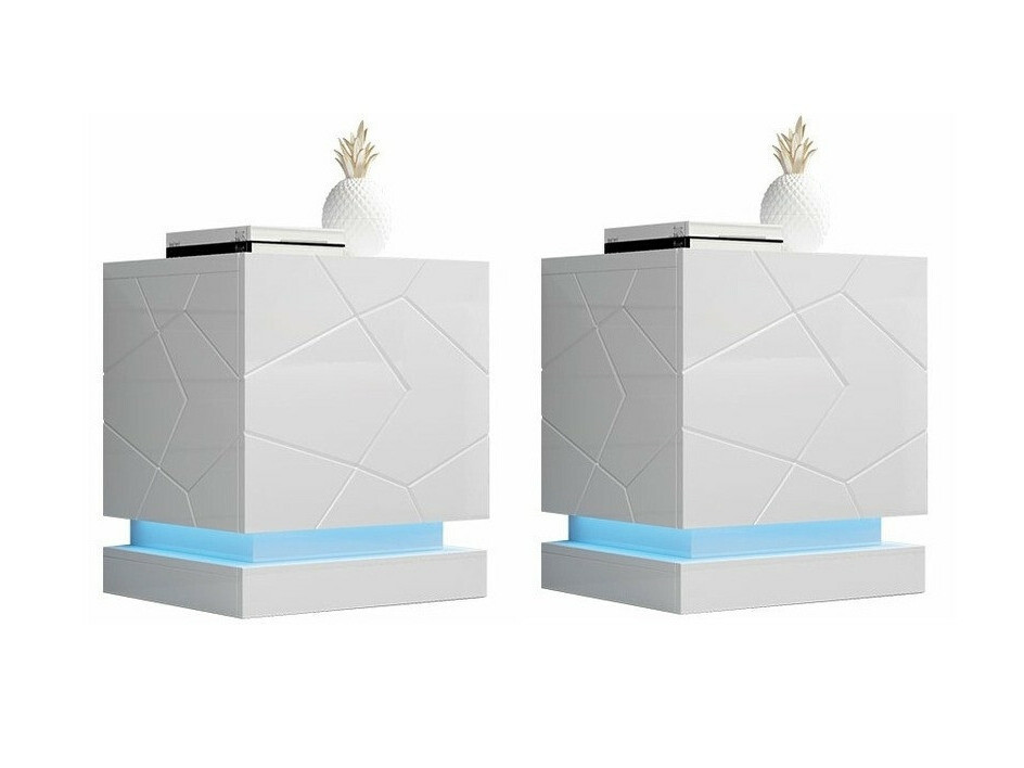 Öökappide komplekt Linar (Valge + Läikiv valge)