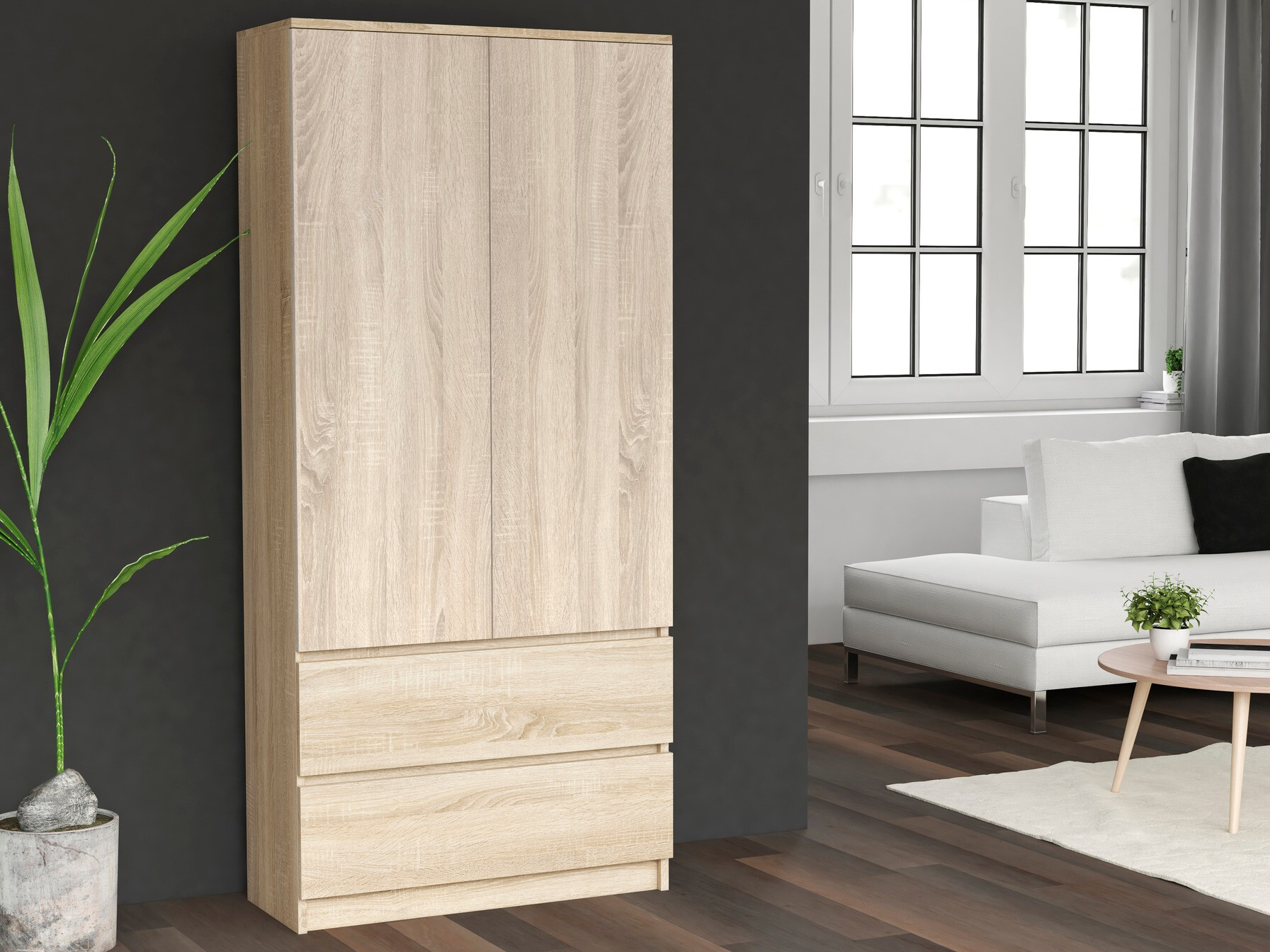 Riidekapp Elbvelu 116 (Sonoma tamm)