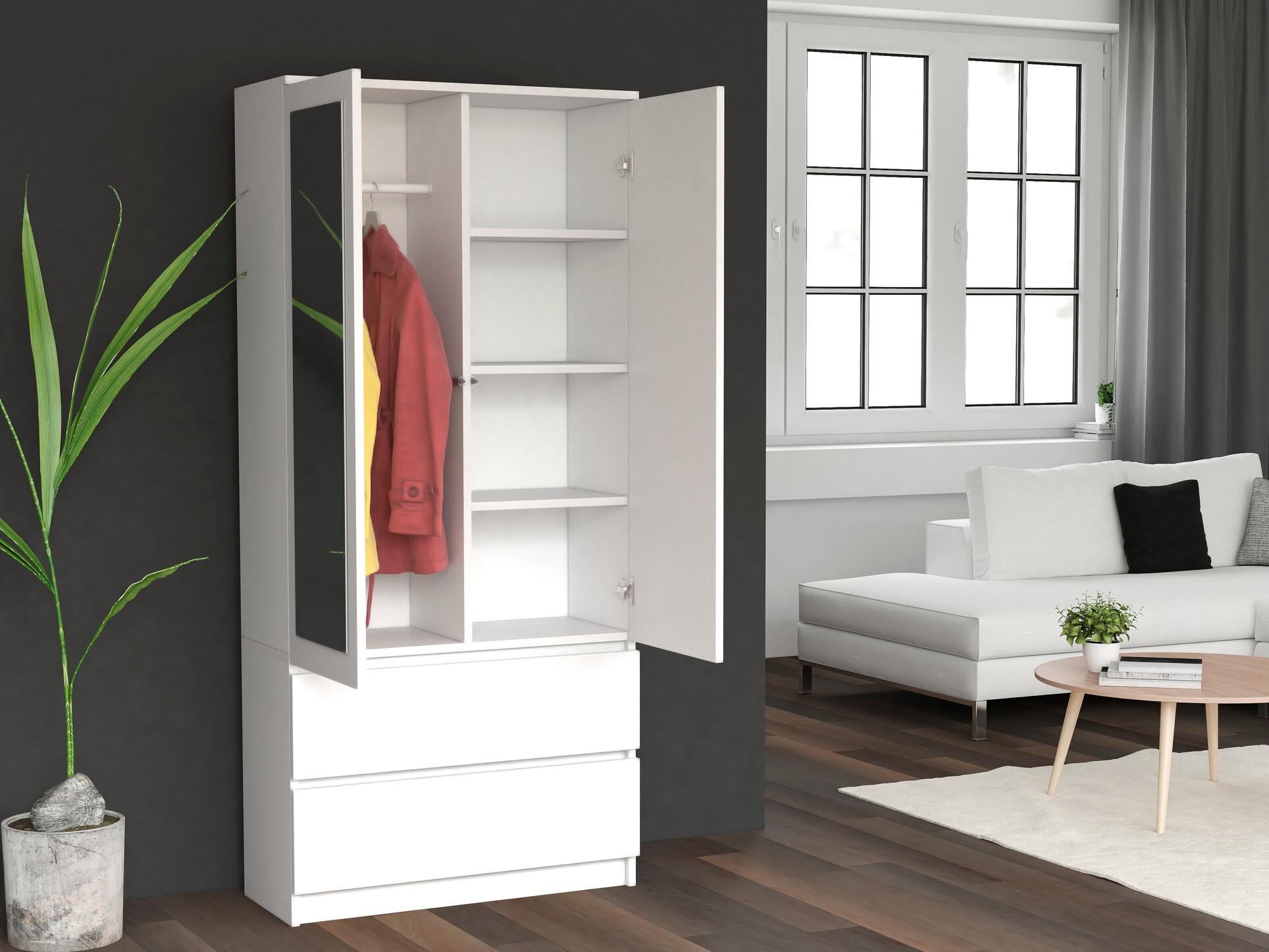 Riidekapp Elbvelu 116 (Valge)