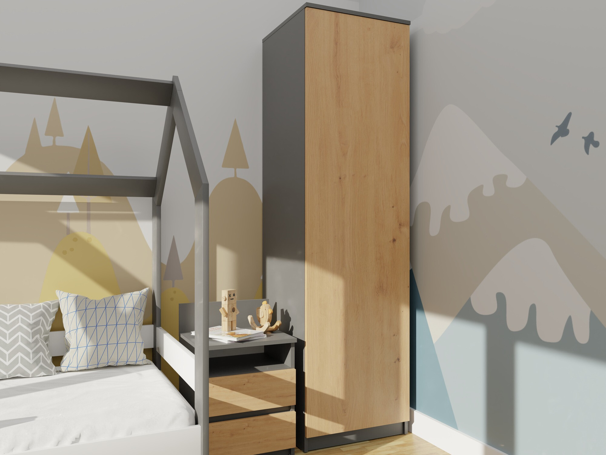 Riidekapp Elbvelu 118 (Antratsiit + Artisan tamm)