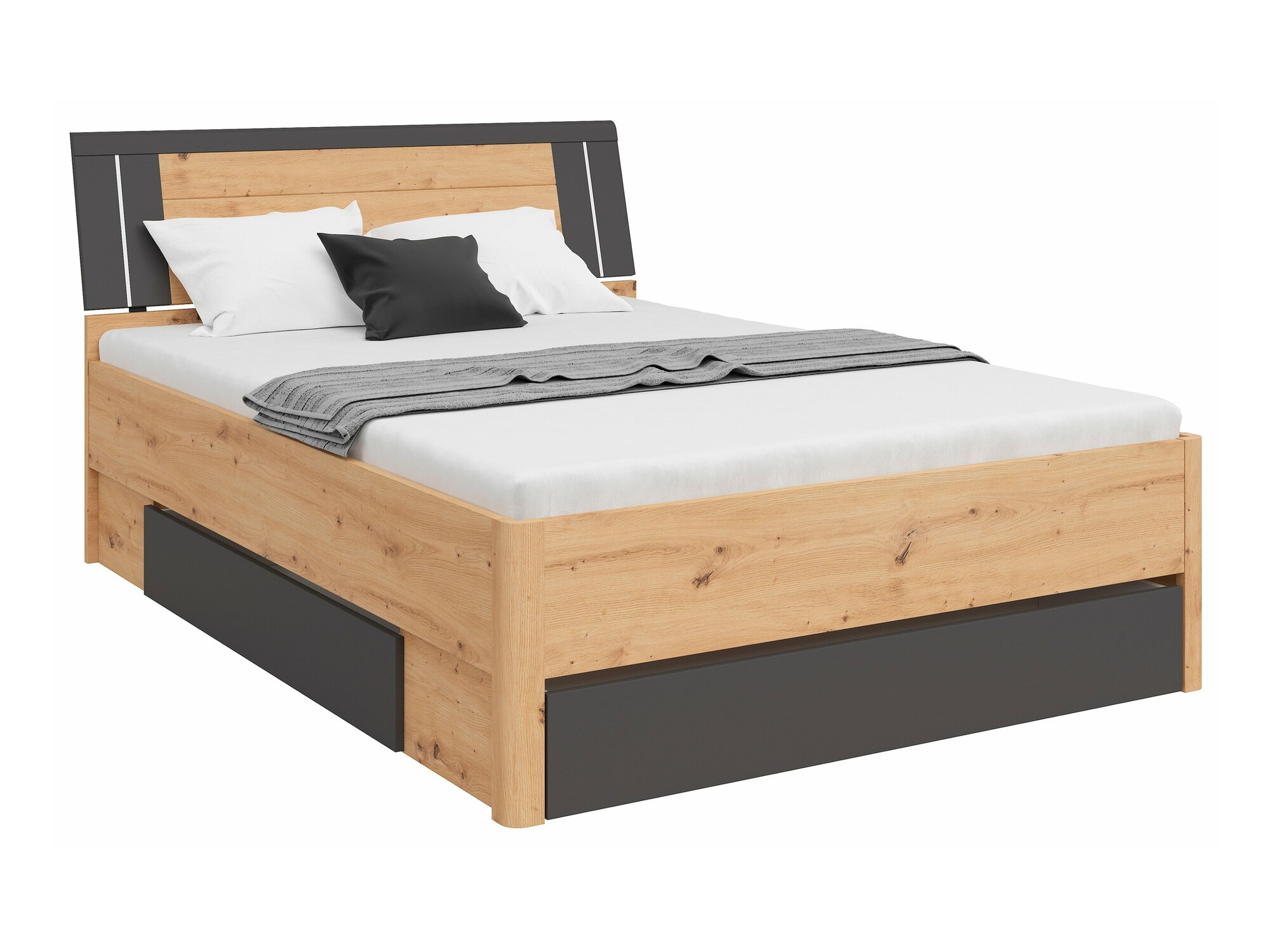 Voodi Nolalo 103 (Artisan tamm + Grafiit)