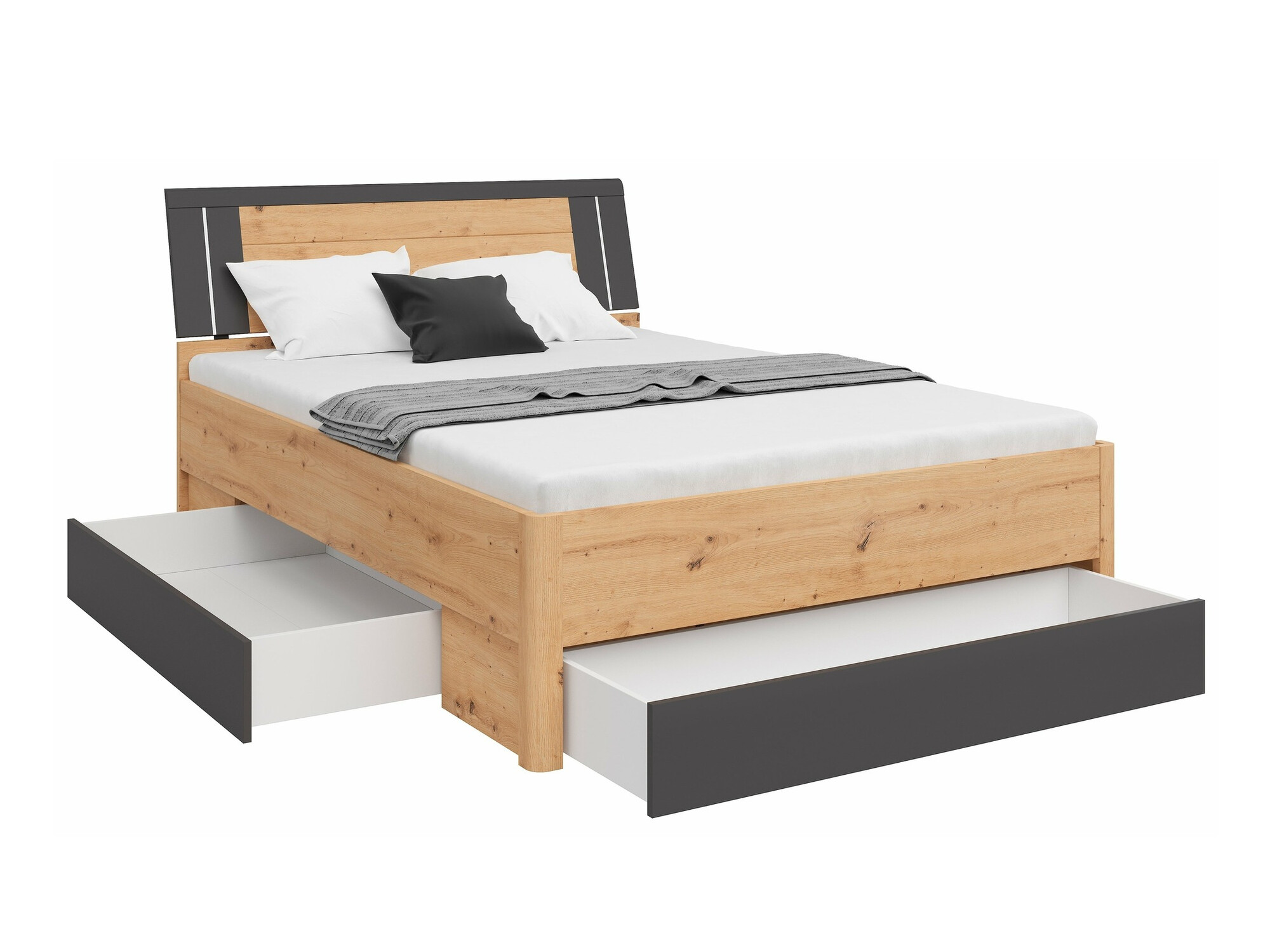 Voodi Nolalo 103 (Artisan tamm + Grafiit)