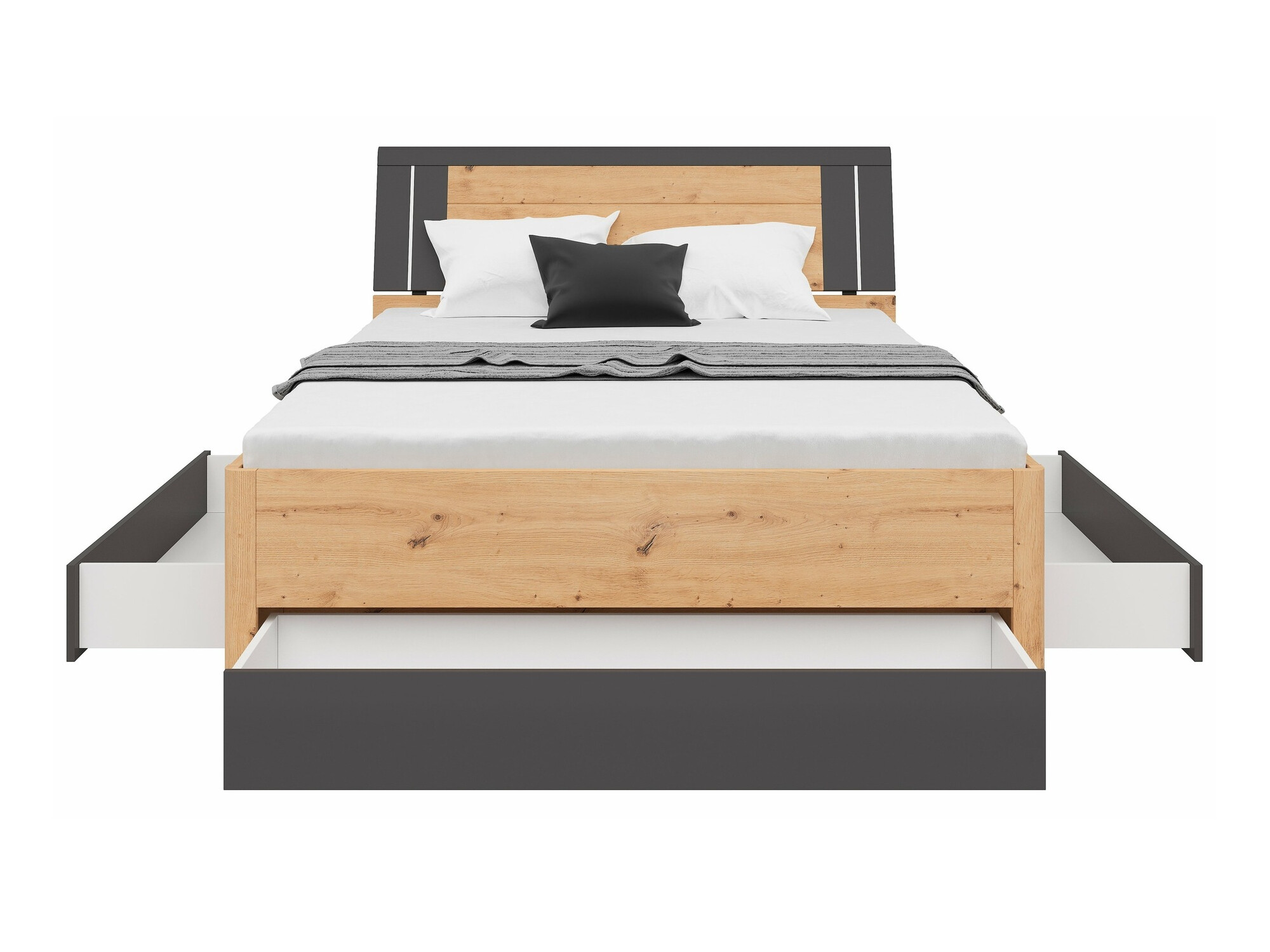 Voodi Nolalo 103 (Artisan tamm + Grafiit)