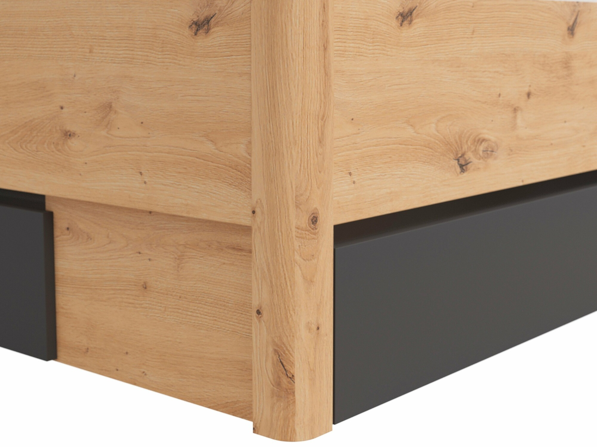 Voodi Nolalo 103 (Artisan tamm + Grafiit)