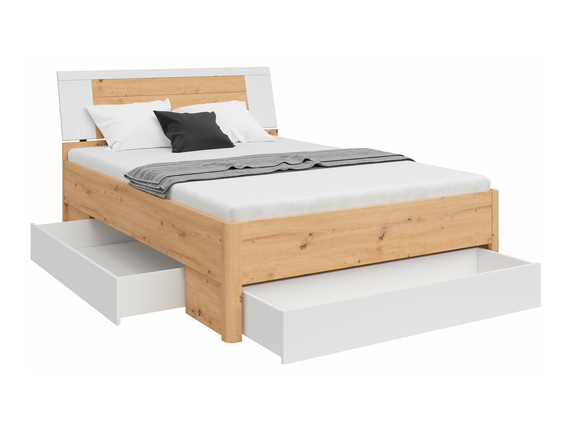 Voodi Nolalo 103 (Artisan tamm + Valge)