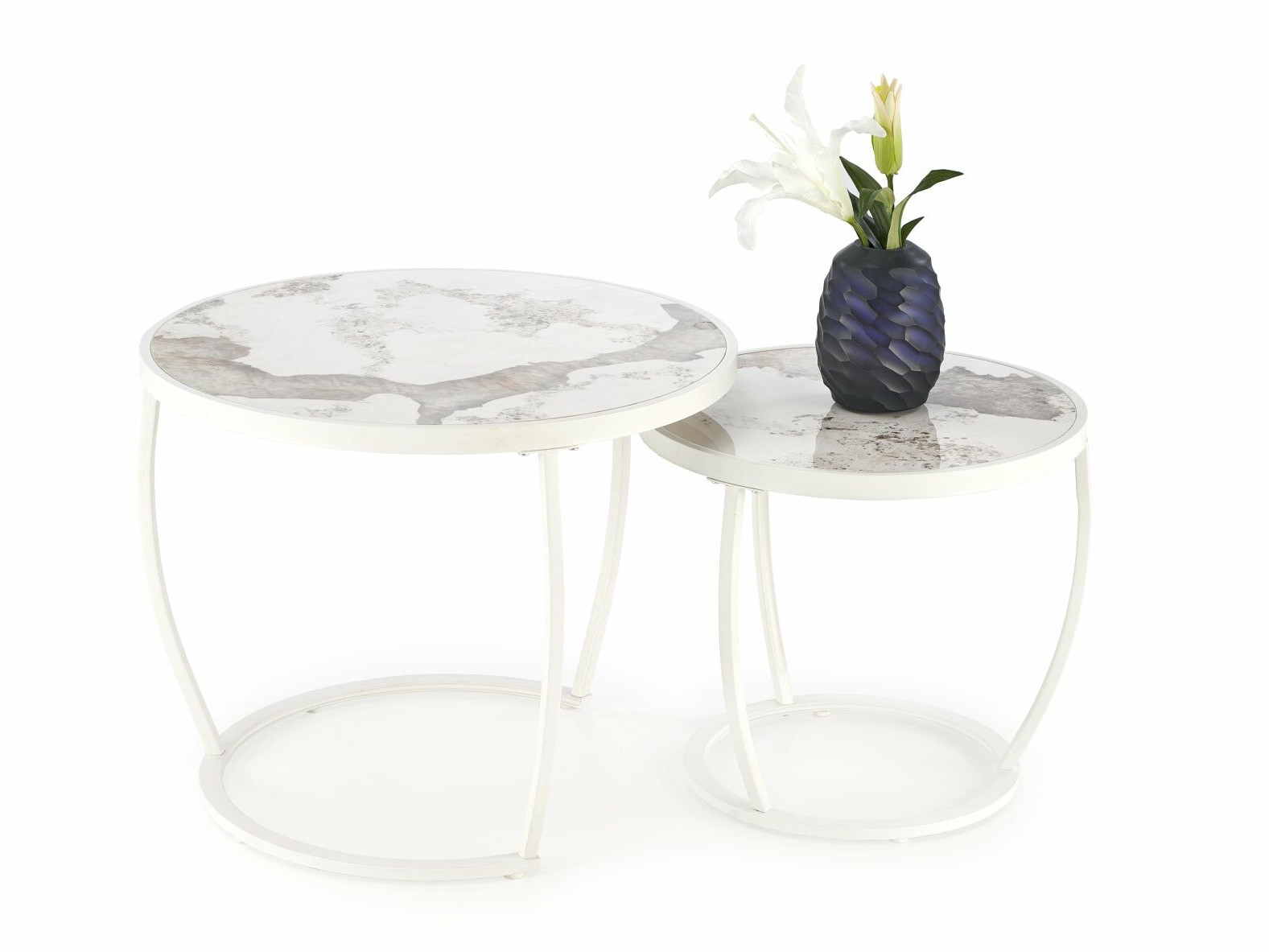 Diivanilaudade komplekt Houston 1658 (Valge + Valge marmor)