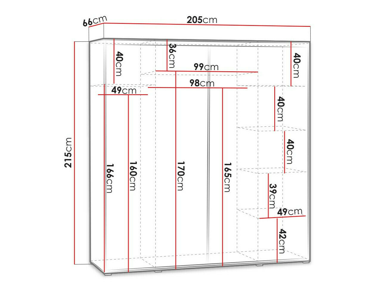 Riidekapp Murrieta 135 (Valge)